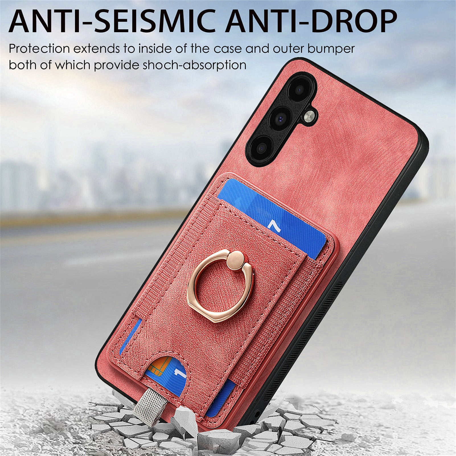 D7 For Samsung Galaxy A35 5G Kickstand Case Detachable Card Holder Retro Phone Cover