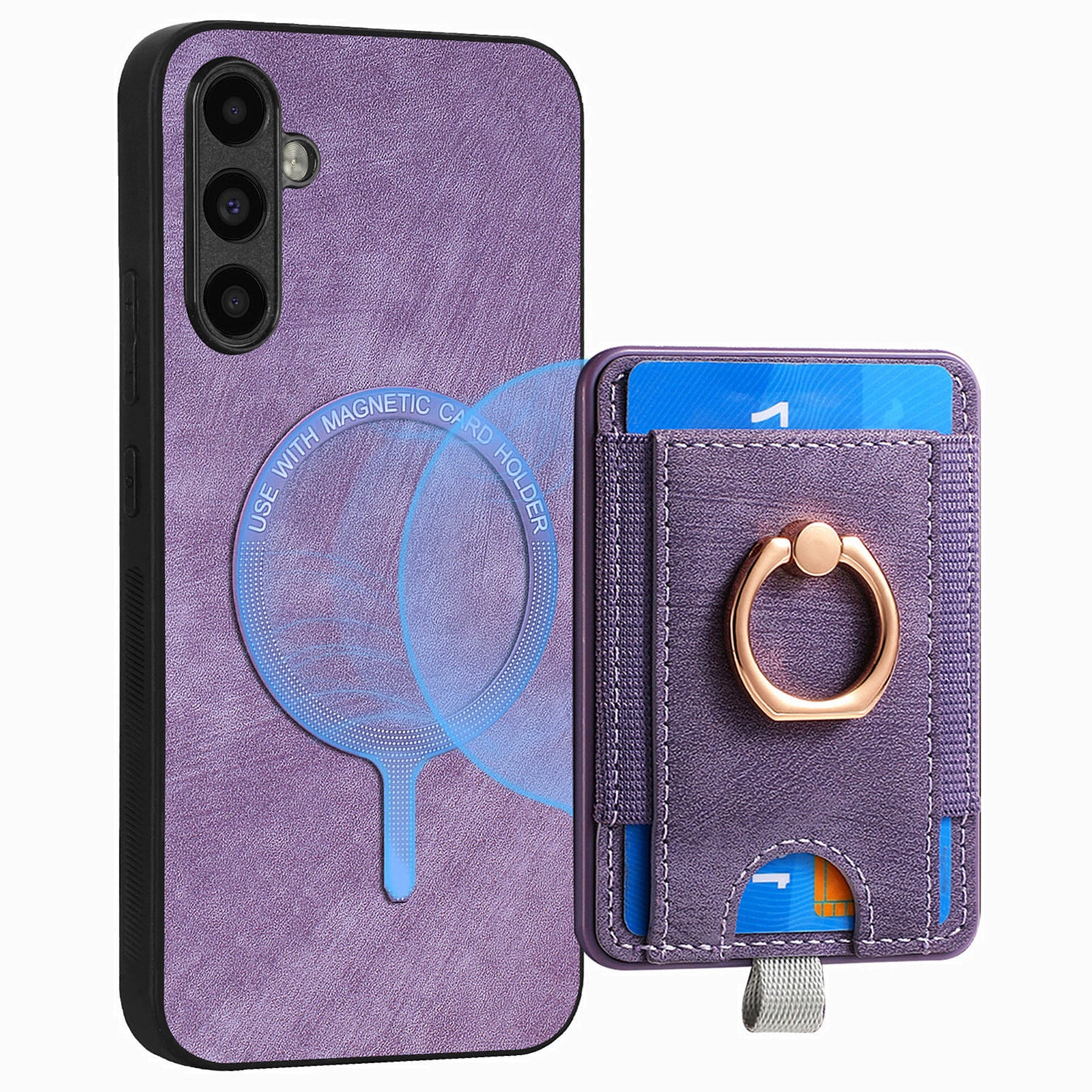 D7 For Samsung Galaxy A34 5G Kickstand Case Detachable Card Slot Magnetic Phone Cover