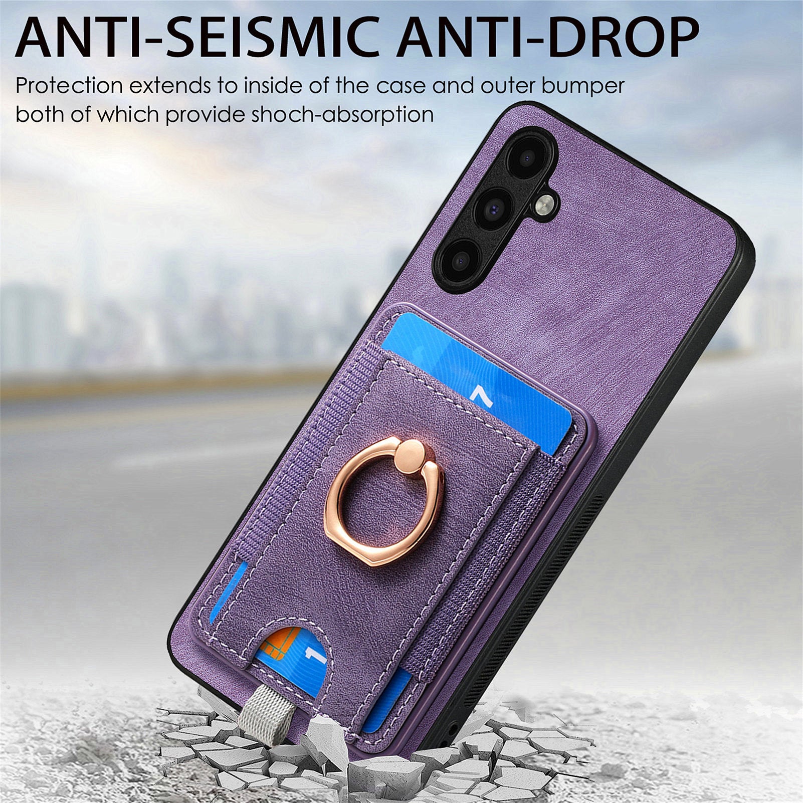 D7 For Samsung Galaxy A34 5G Kickstand Case Detachable Card Slot Magnetic Phone Cover