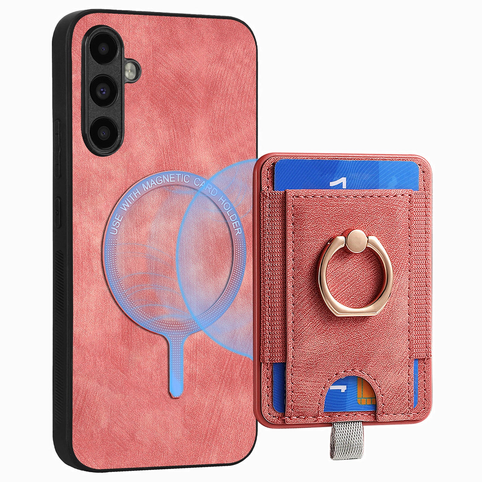 D7 For Samsung Galaxy A34 5G Kickstand Case Detachable Card Slot Magnetic Phone Cover