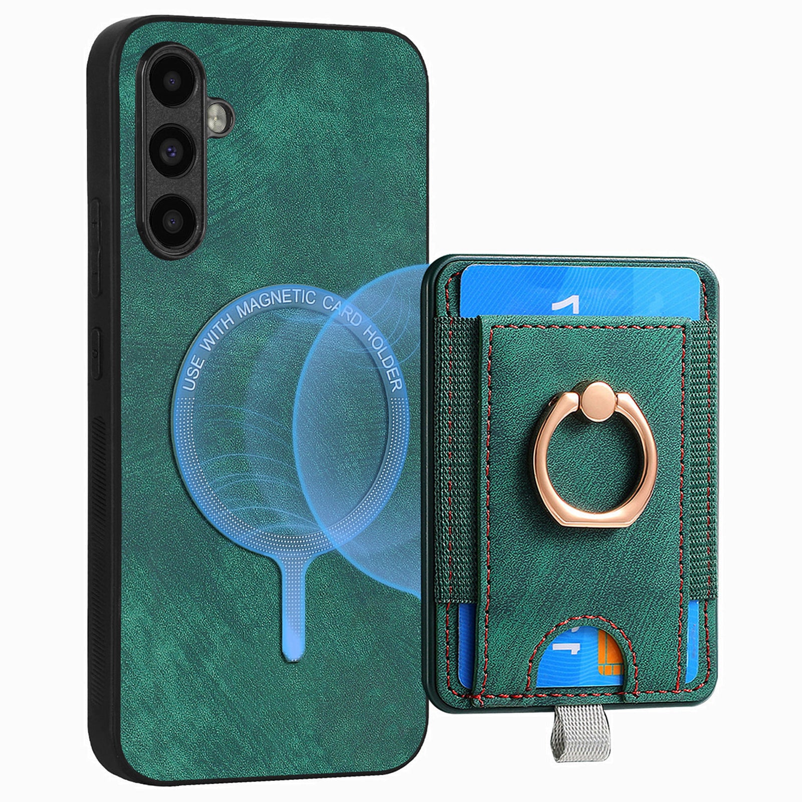 D7 For Samsung Galaxy A24 4G (162.1 x 77.6 x 8.3mm) Kickstand Case Magnetic Phone Case with Card Slot