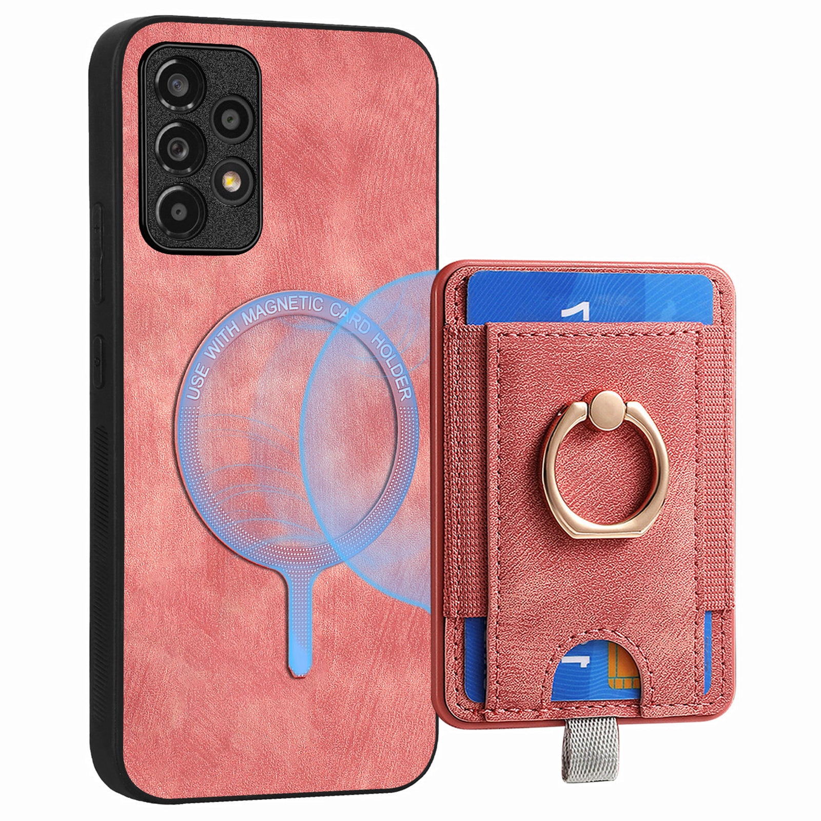 D7 For Samsung Galaxy A13 4G Case with Kickstand Detachable Card Slot Magnetic Phone Shell