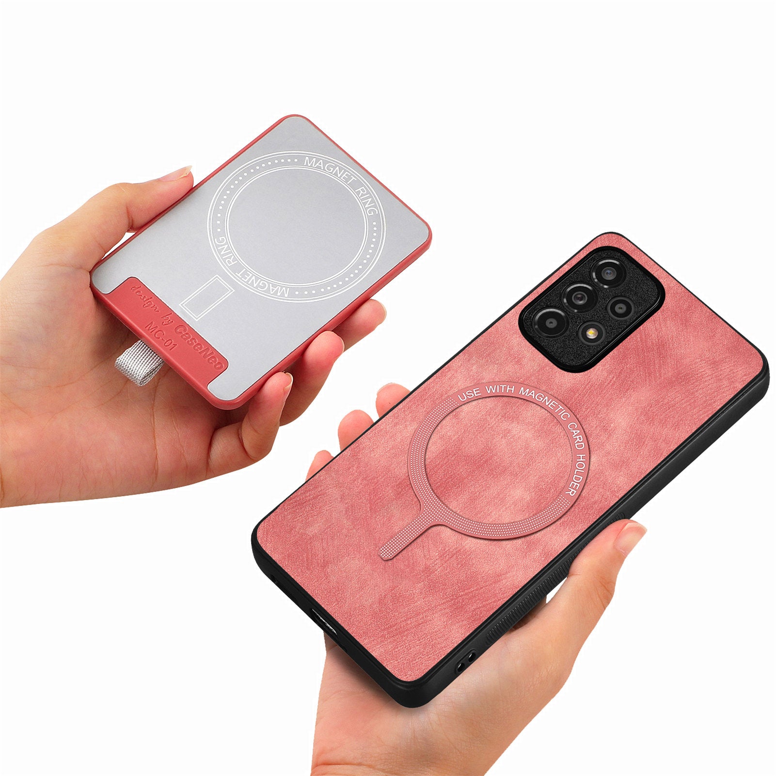 D7 For Samsung Galaxy A13 4G Case with Kickstand Detachable Card Slot Magnetic Phone Shell