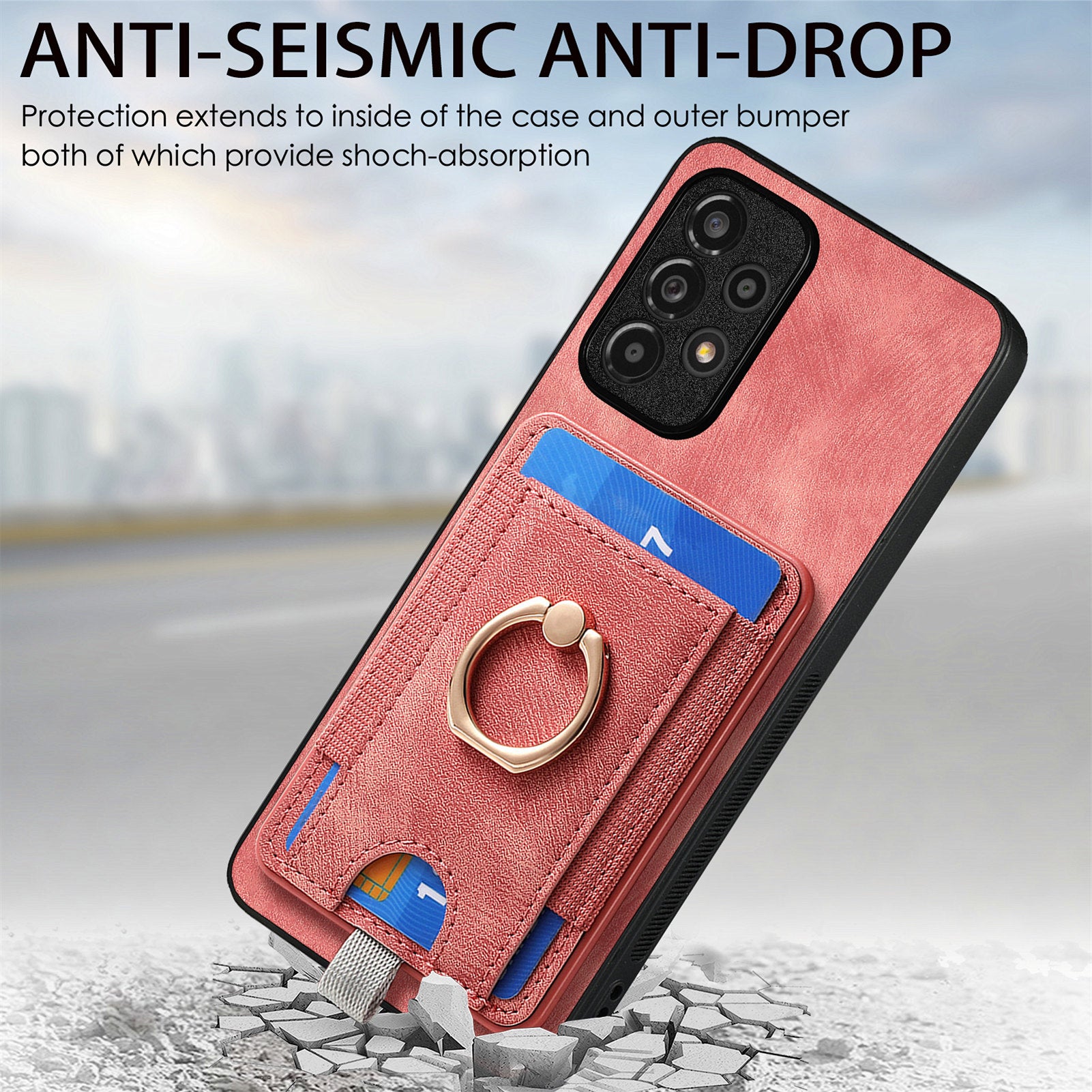 D7 For Samsung Galaxy A13 4G Case with Kickstand Detachable Card Slot Magnetic Phone Shell