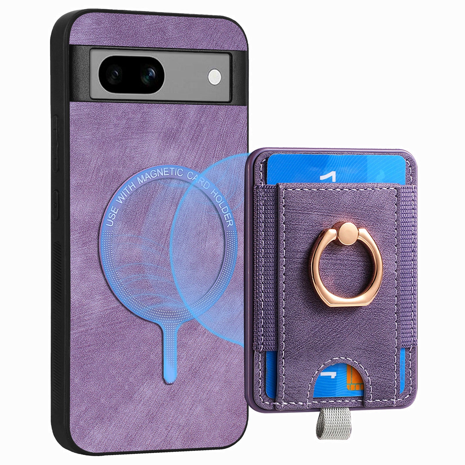 D7 For Google Pixel 7a Case Detachable Magnetic Card Slot Retro Leather+TPU Phone Cover