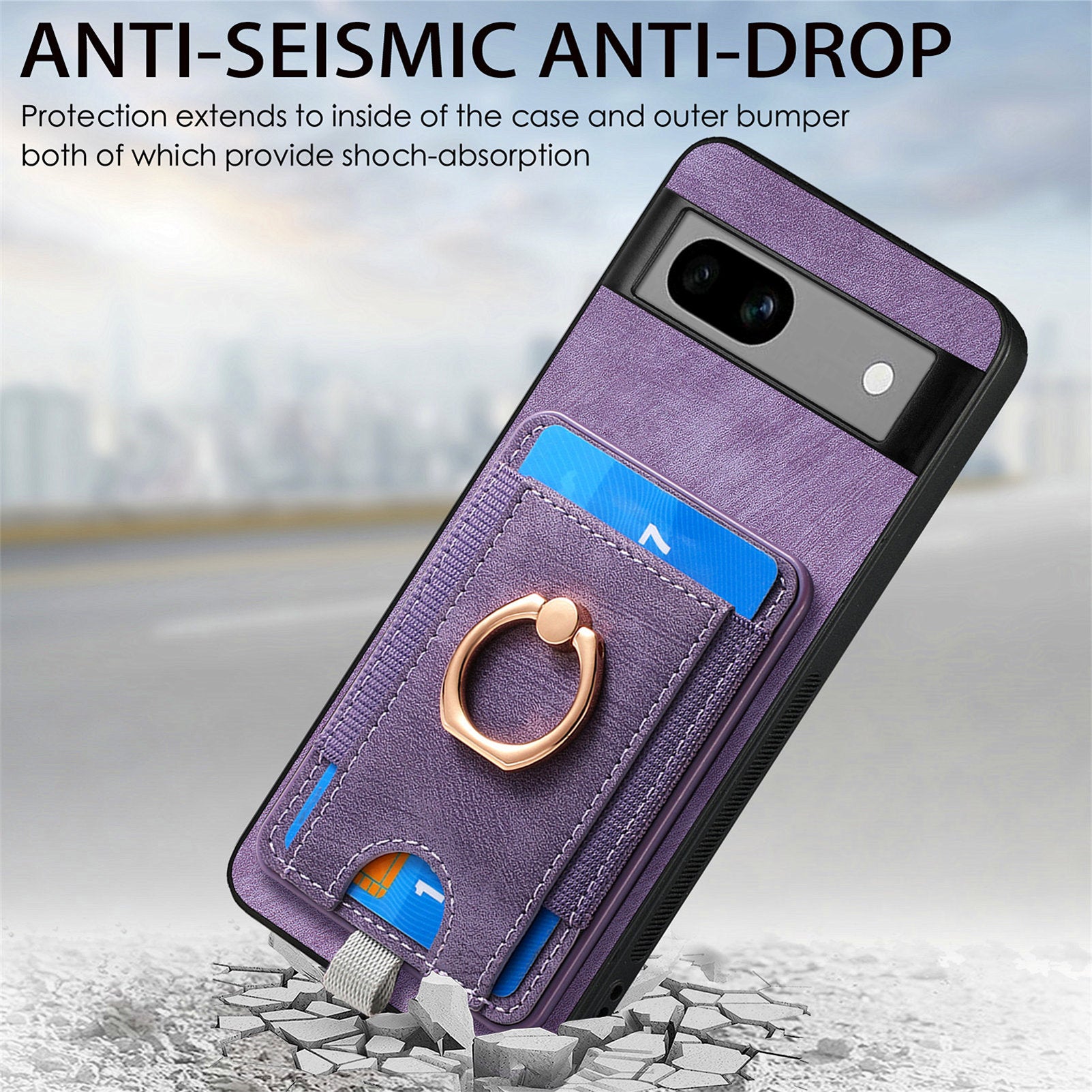 D7 For Google Pixel 7a Case Detachable Magnetic Card Slot Retro Leather+TPU Phone Cover