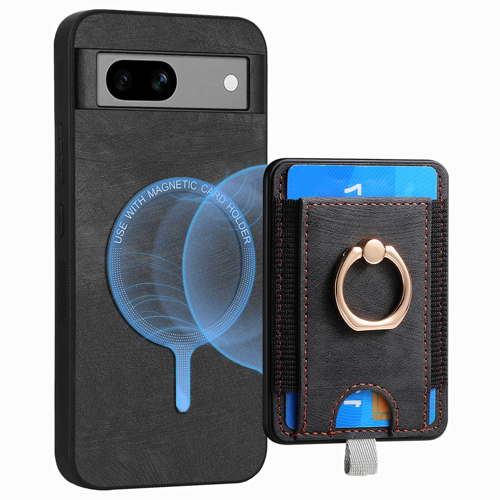 D7 For Google Pixel 7a Case Detachable Magnetic Card Slot Retro Leather+TPU Phone Cover