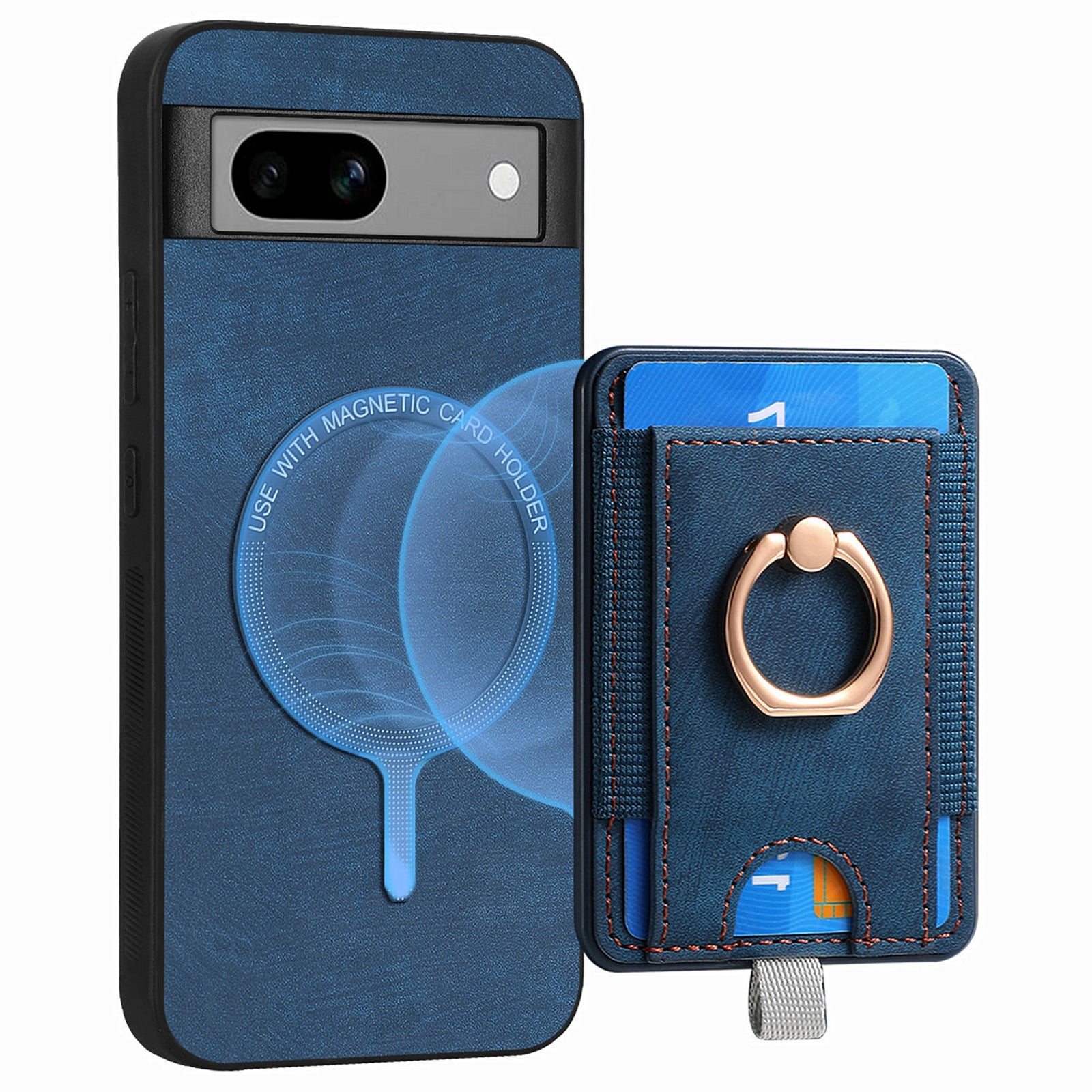 D7 For Google Pixel 7a Case Detachable Magnetic Card Slot Retro Leather+TPU Phone Cover