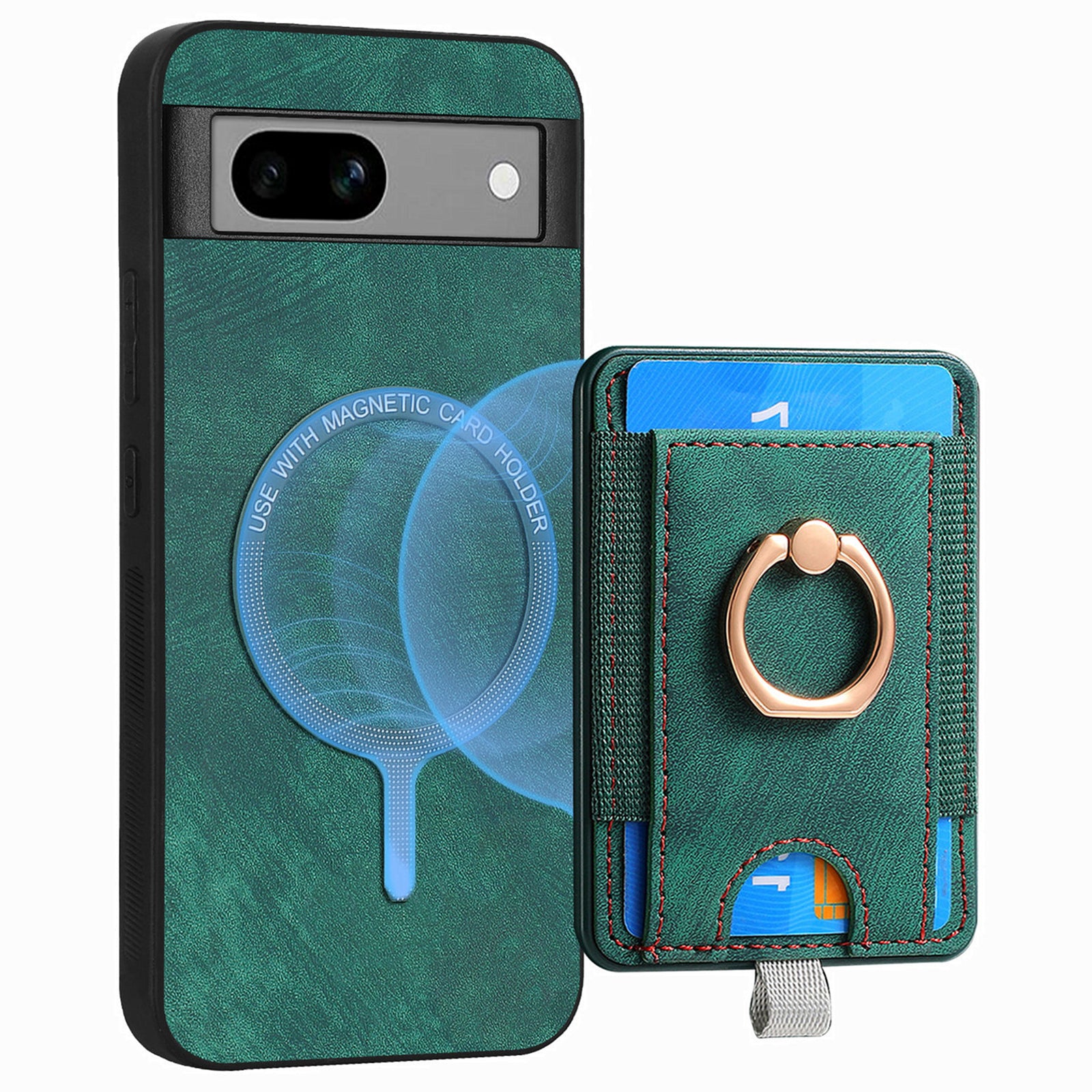 D7 For Google Pixel 7a Case Detachable Magnetic Card Slot Retro Leather+TPU Phone Cover