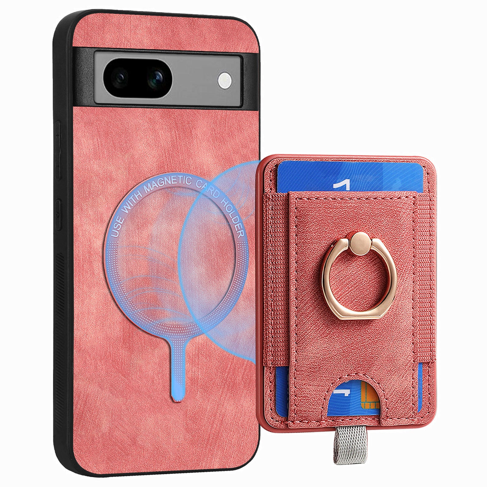 D7 For Google Pixel 7a Case Detachable Magnetic Card Slot Retro Leather+TPU Phone Cover