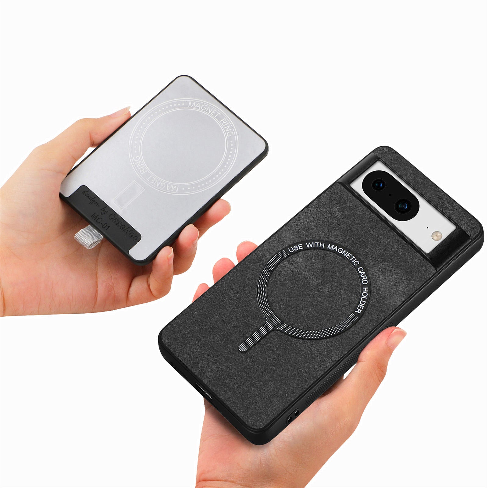 D7 For Google Pixel 8 Kickstand Case Magnetic Card Slot Phone Protector