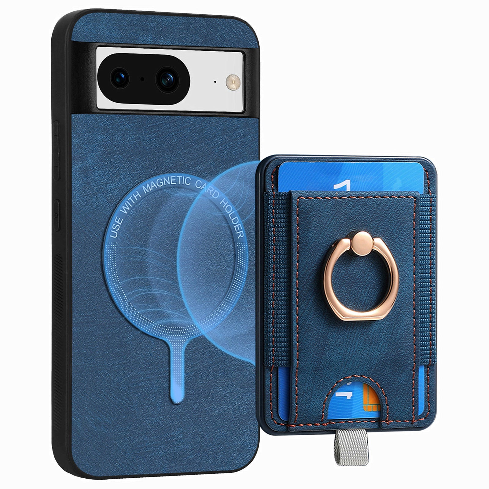 D7 For Google Pixel 8 Kickstand Case Magnetic Card Slot Phone Protector