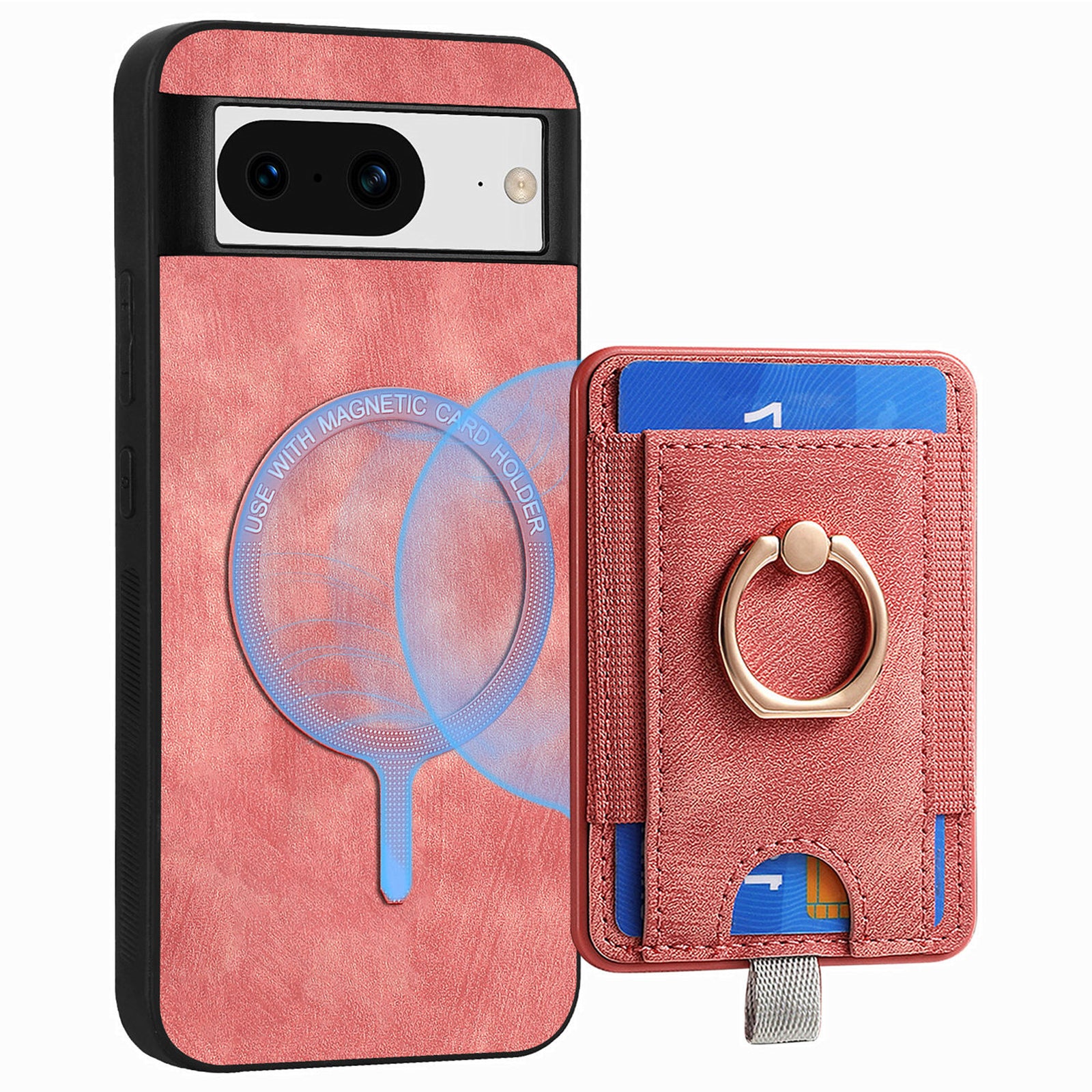 D7 For Google Pixel 8 Kickstand Case Magnetic Card Slot Phone Protector