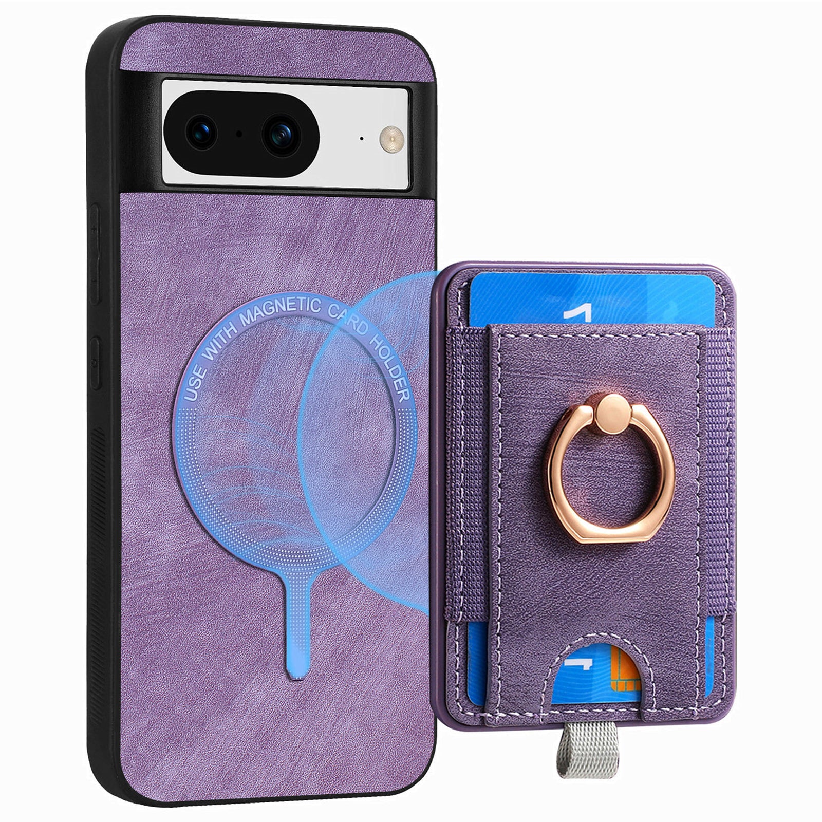 D7 For Google Pixel 8 Kickstand Case Magnetic Card Slot Phone Protector