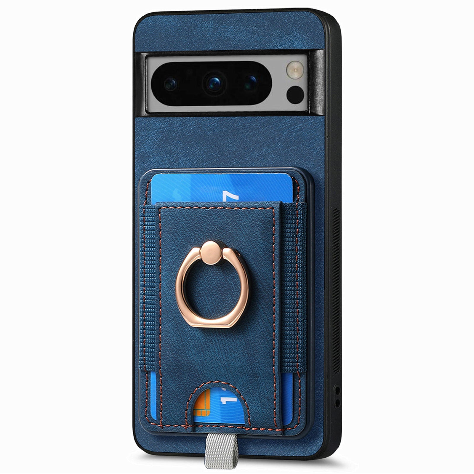 D7 For Google Pixel 8 Pro Cell Phone Case Detachable Magnetic Card Slot Kickstand Shell