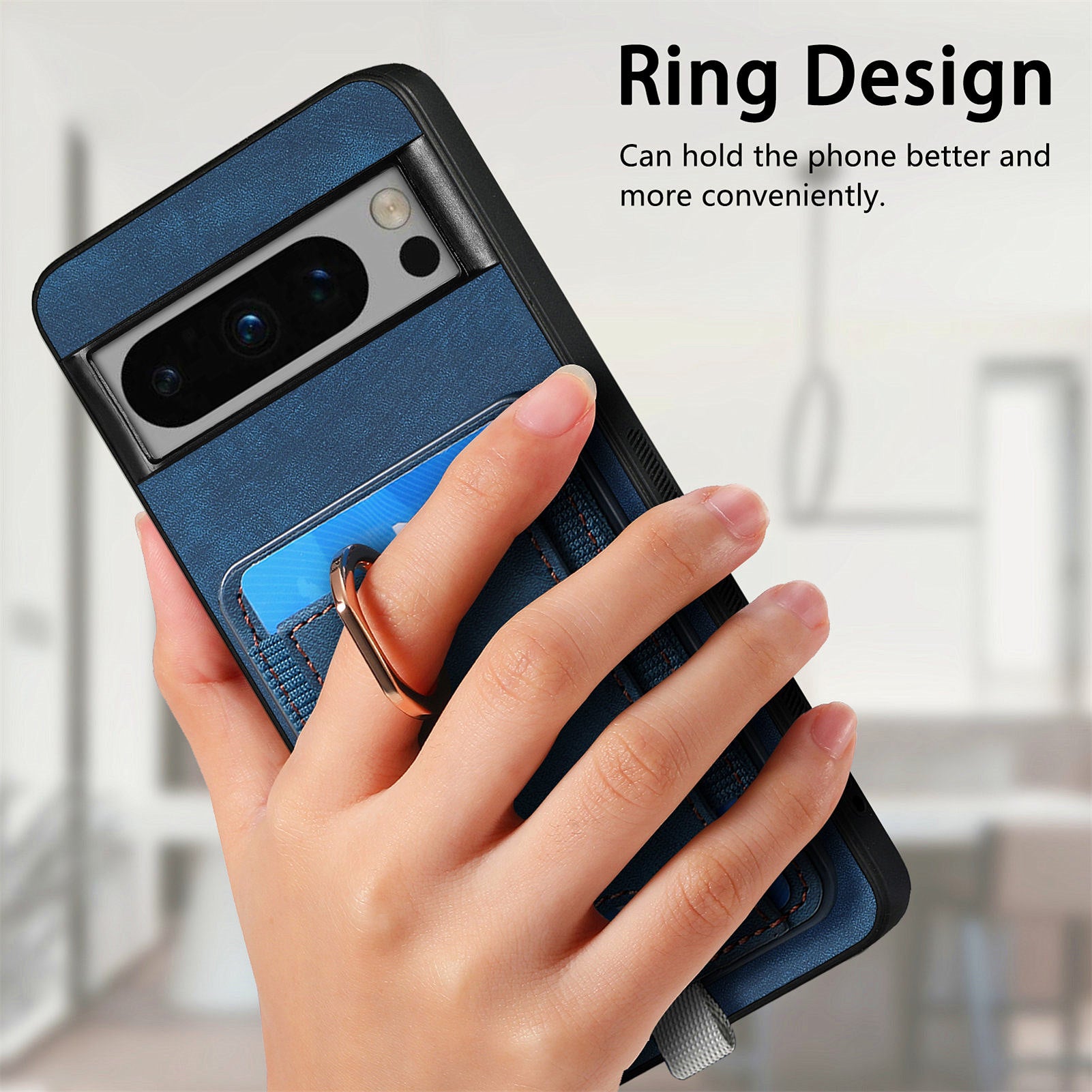 D7 For Google Pixel 8 Pro Cell Phone Case Detachable Magnetic Card Slot Kickstand Shell