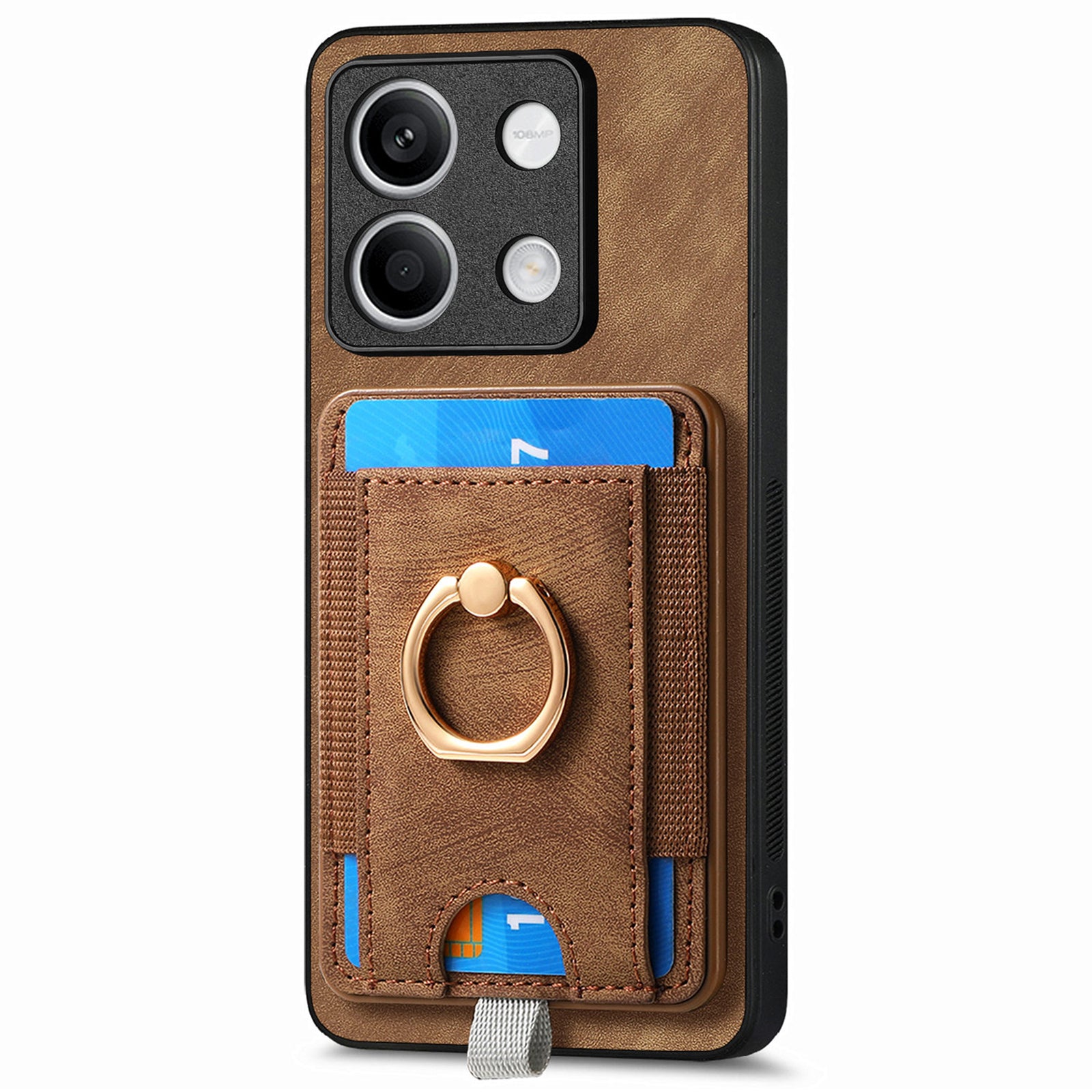 D7 For Xiaomi Redmi Note 13 5G Case Ring Holder PU Leather 2-in-1 Detachable Back Cover
