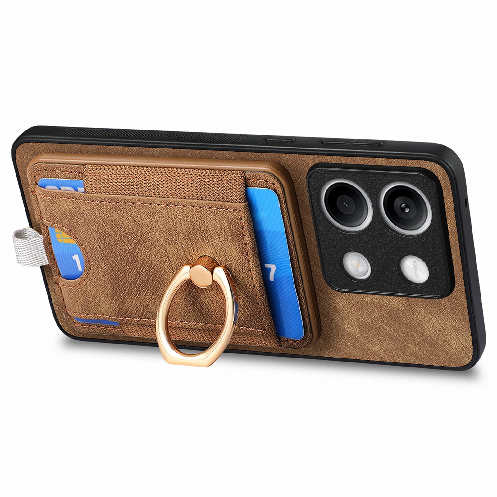 D7 For Xiaomi Redmi Note 13 5G Case Ring Holder PU Leather 2-in-1 Detachable Back Cover