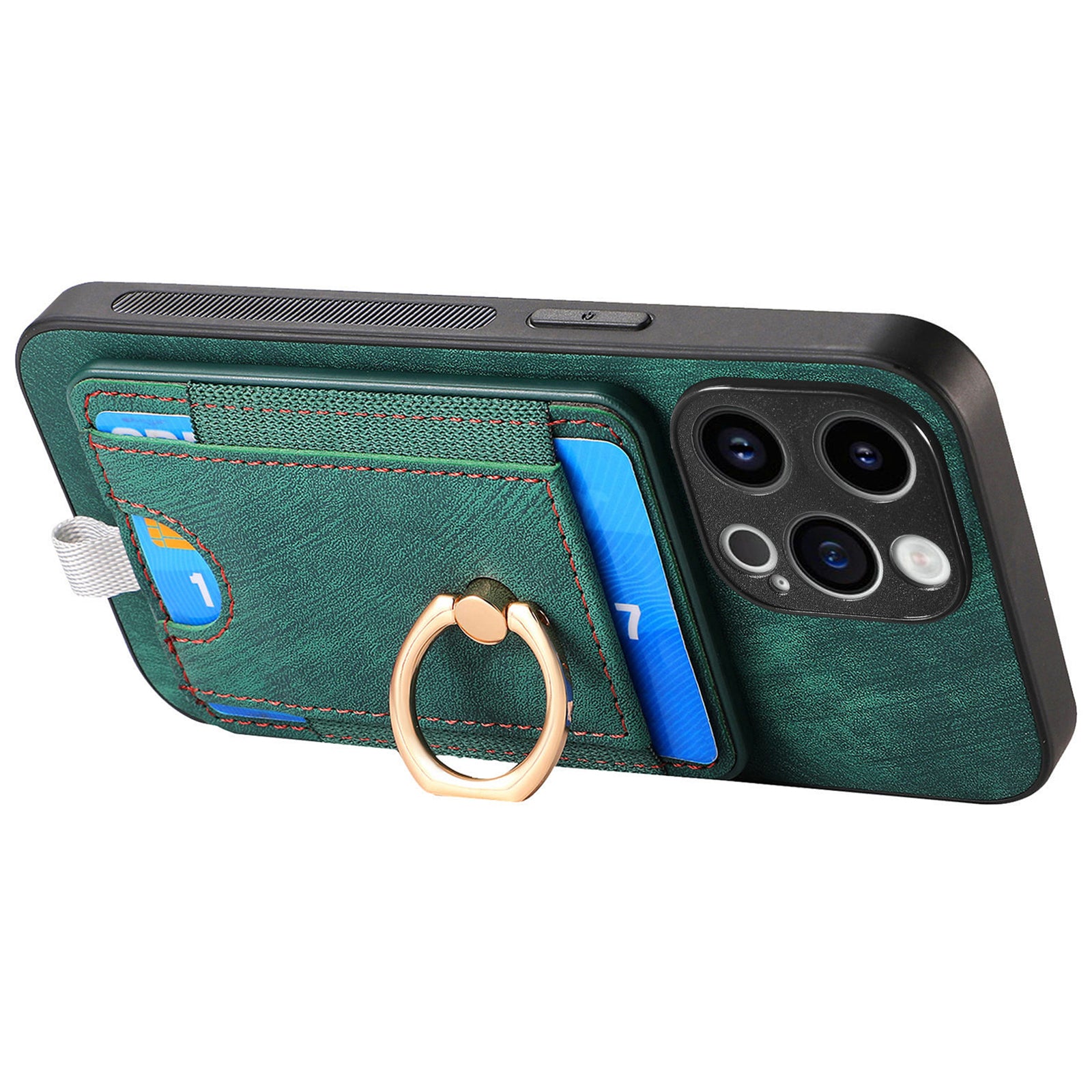 D7 For iPhone 15 Pro Case Detachable Card Slot Magnetic Phone Cover with Kickstand