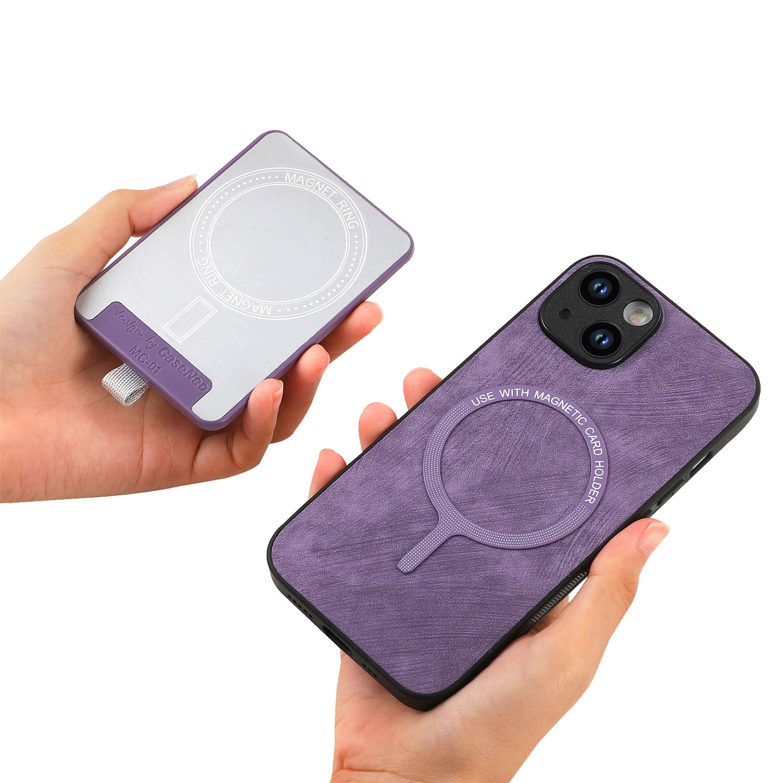 D7 For iPhone 14 / 13 Case 2 in 1 Magnetic Detachable Retro Leather Back Cover