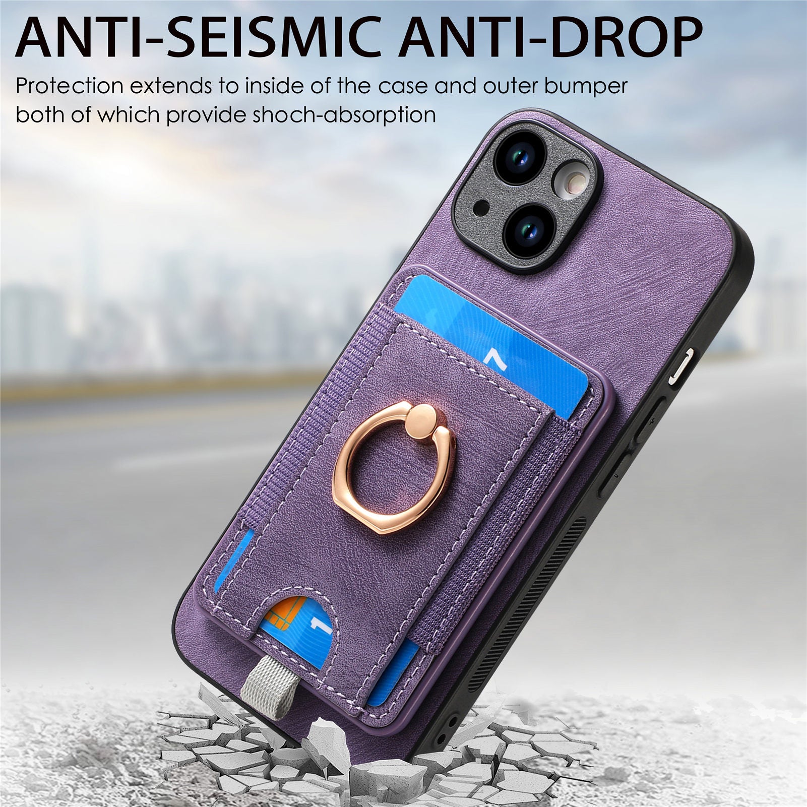 D7 For iPhone 14 / 13 Case 2 in 1 Magnetic Detachable Retro Leather Back Cover