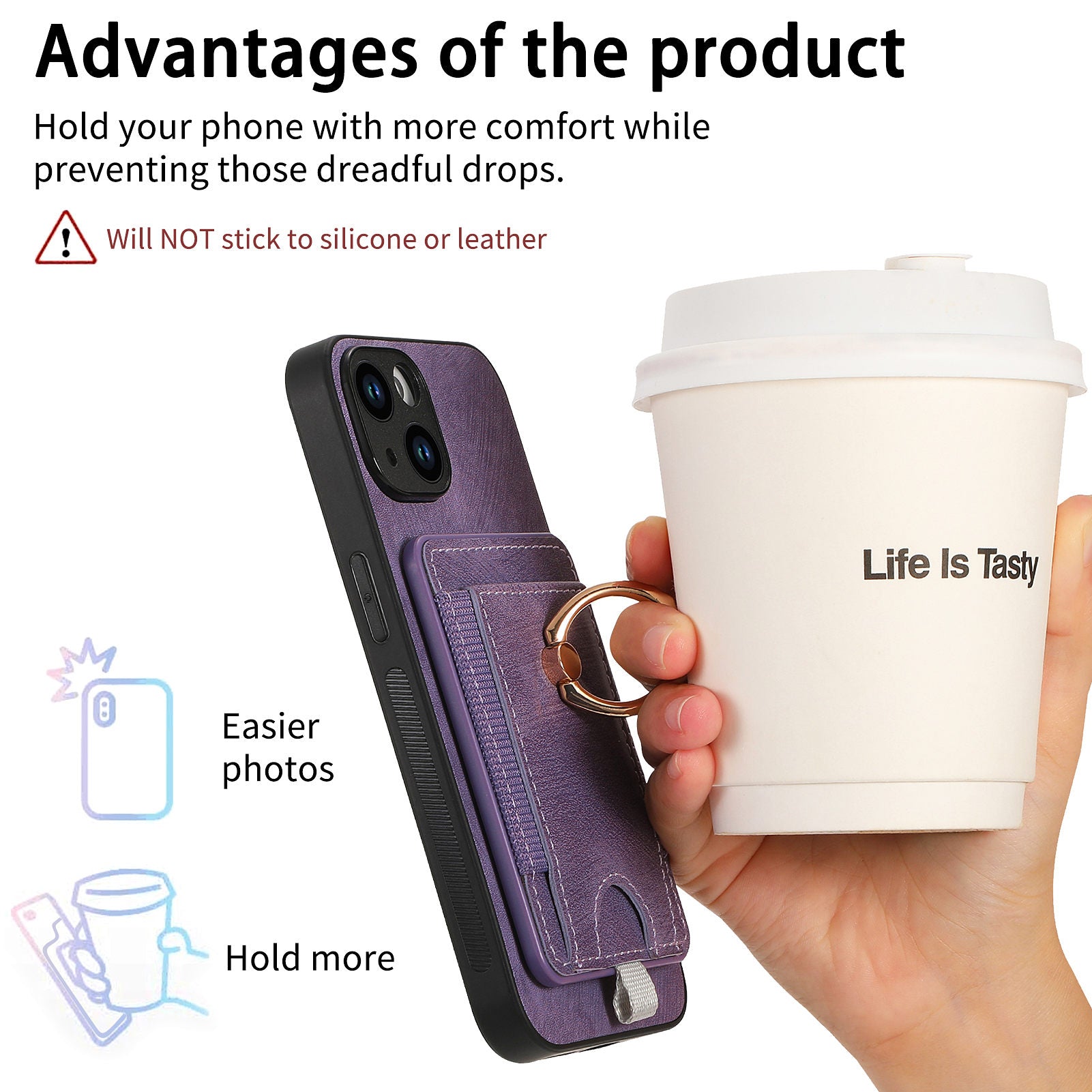 D7 For iPhone 14 / 13 Case 2 in 1 Magnetic Detachable Retro Leather Back Cover