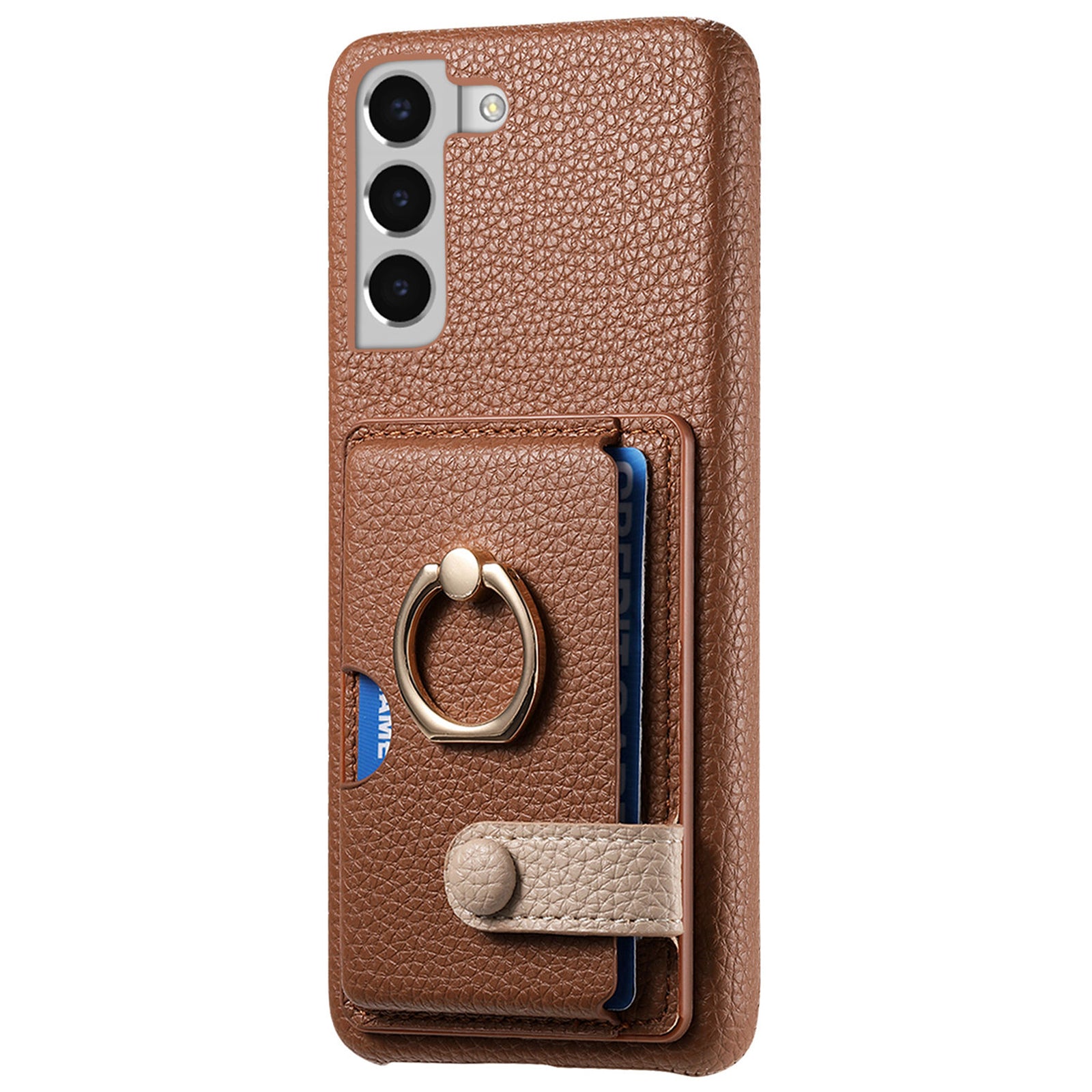 Y2 For Samsung Galaxy S22+ 5G Phone Case Rotating Ring Kickstand Leather Coated PC+TPU Cover
