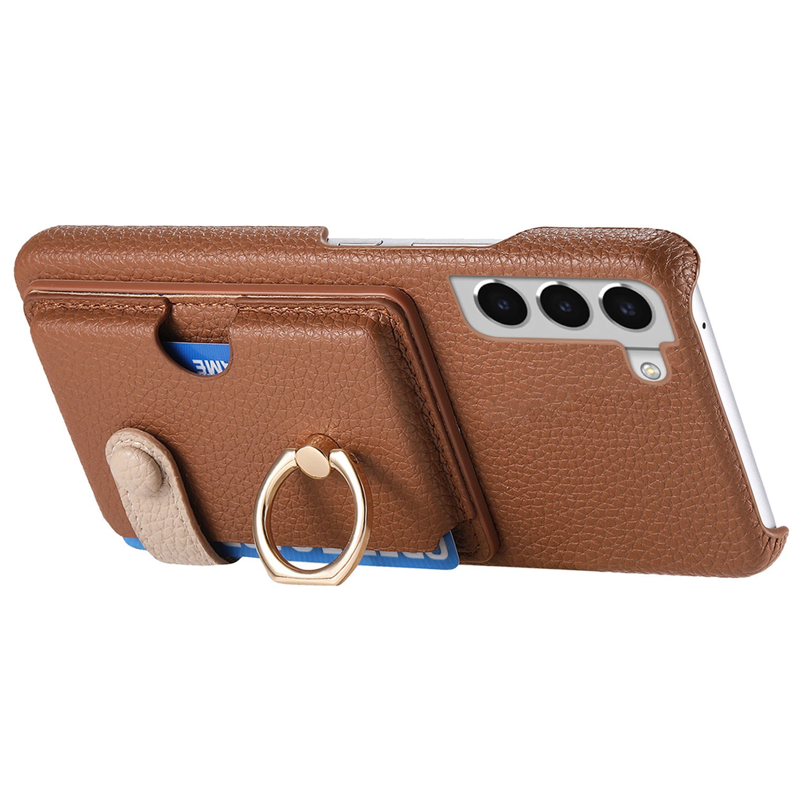 Y2 For Samsung Galaxy S22+ 5G Phone Case Rotating Ring Kickstand Leather Coated PC+TPU Cover