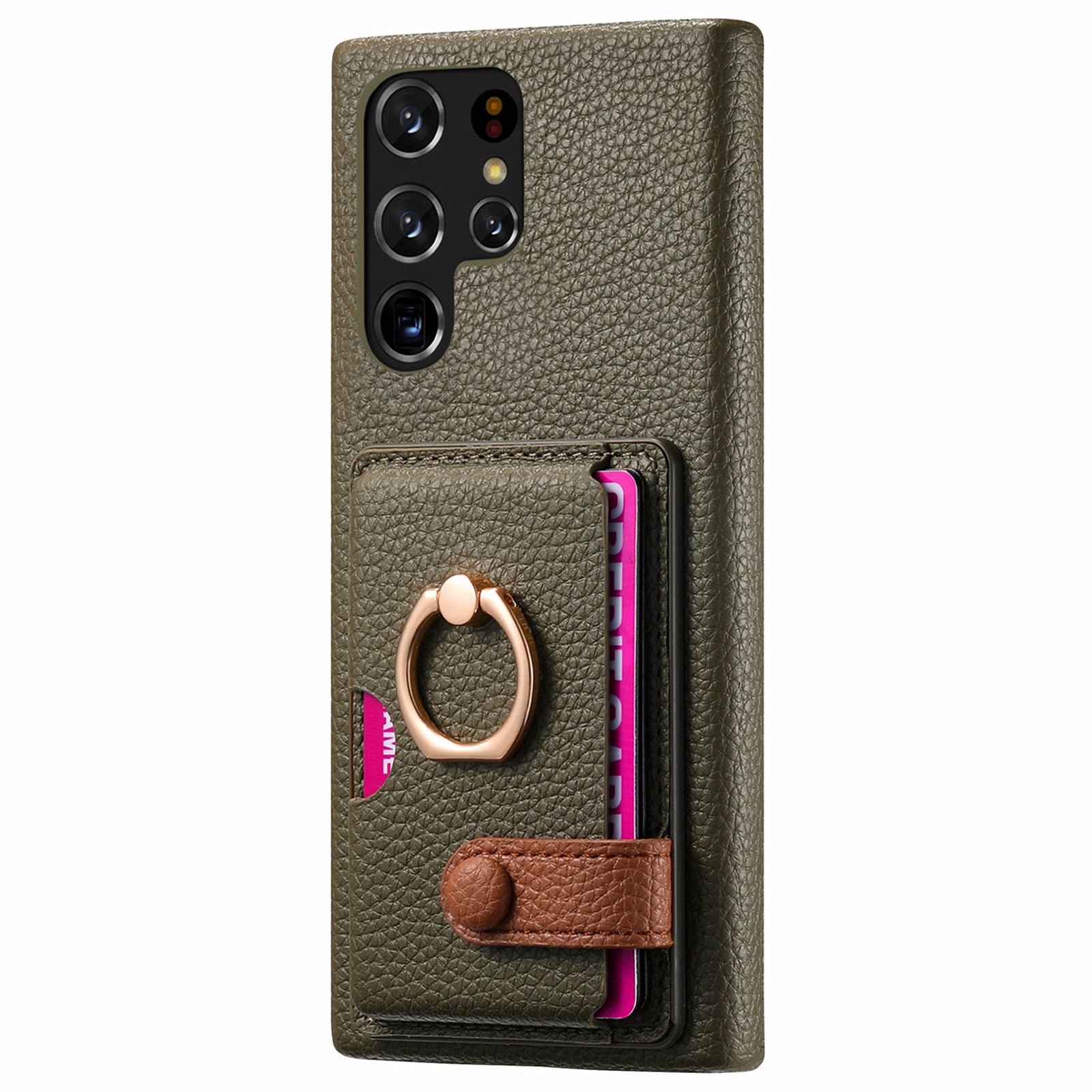 Y2 For Samsung Galaxy S22 Ultra 5G Case Leather Coated PC+TPU Card Slot Phone Cover