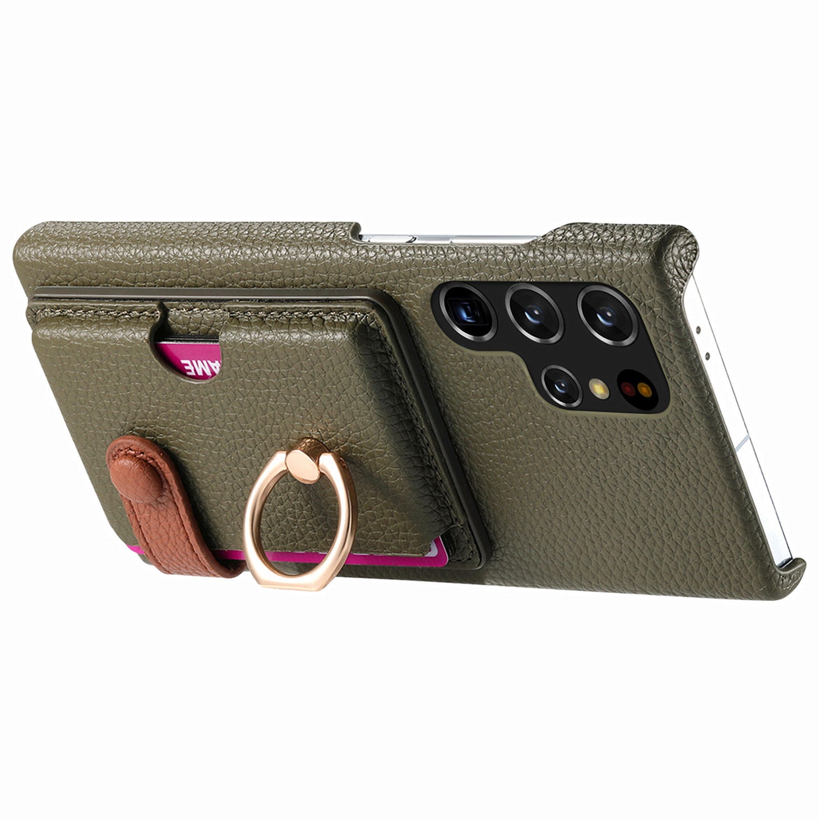 Y2 For Samsung Galaxy S22 Ultra 5G Case Leather Coated PC+TPU Card Slot Phone Cover
