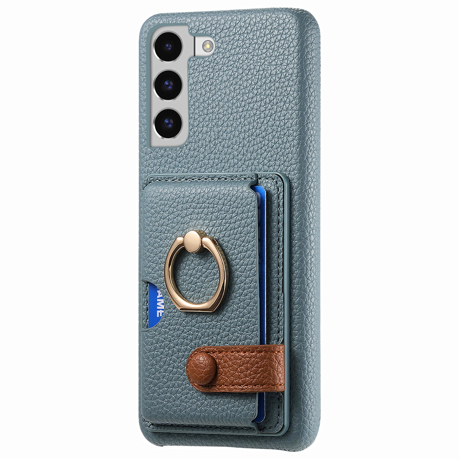 Y2 For Samsung Galaxy S22 5G Case Leather Coated PC+TPU Litchi Texture Phone Cover