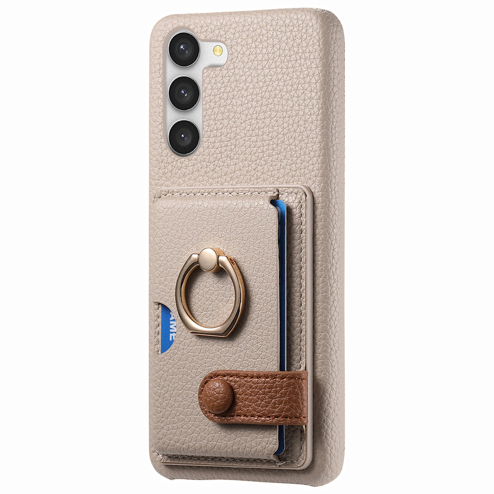 Y2 For Samsung Galaxy S23+ Case PU Leather Coated PC+TPU Kickstand Card Slots Phone Cover