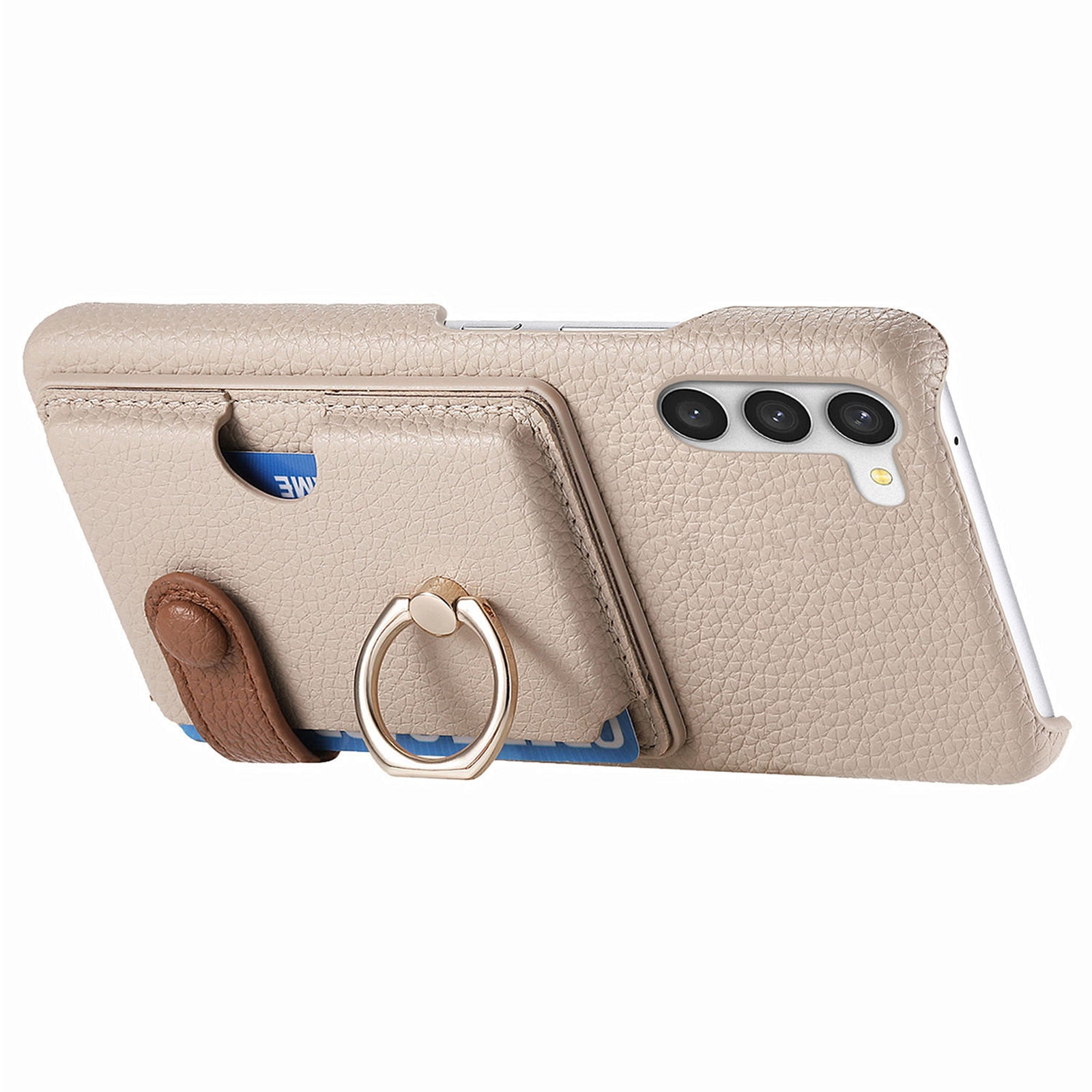 Y2 For Samsung Galaxy S23+ Case PU Leather Coated PC+TPU Kickstand Card Slots Phone Cover