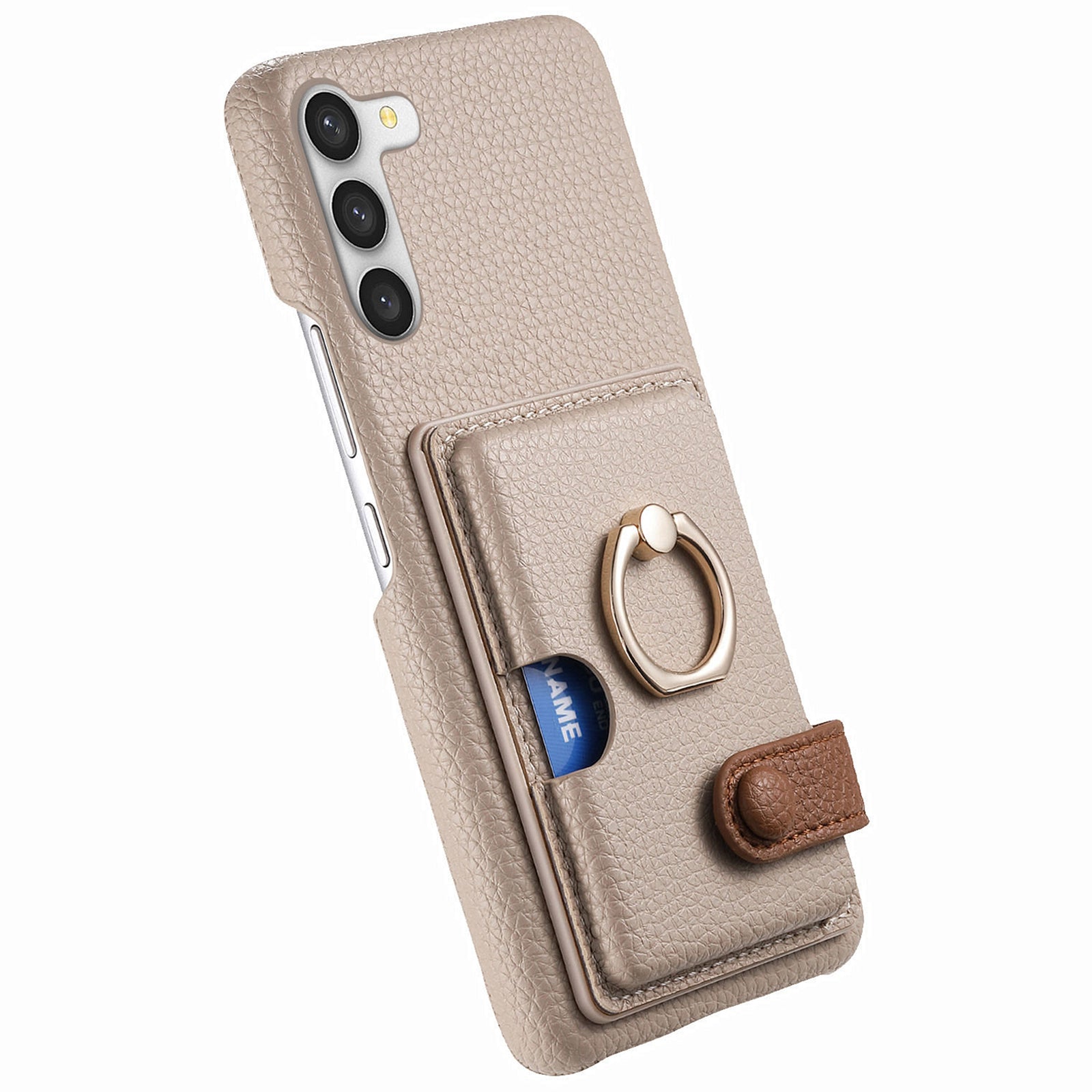 Y2 For Samsung Galaxy S23+ Case PU Leather Coated PC+TPU Kickstand Card Slots Phone Cover