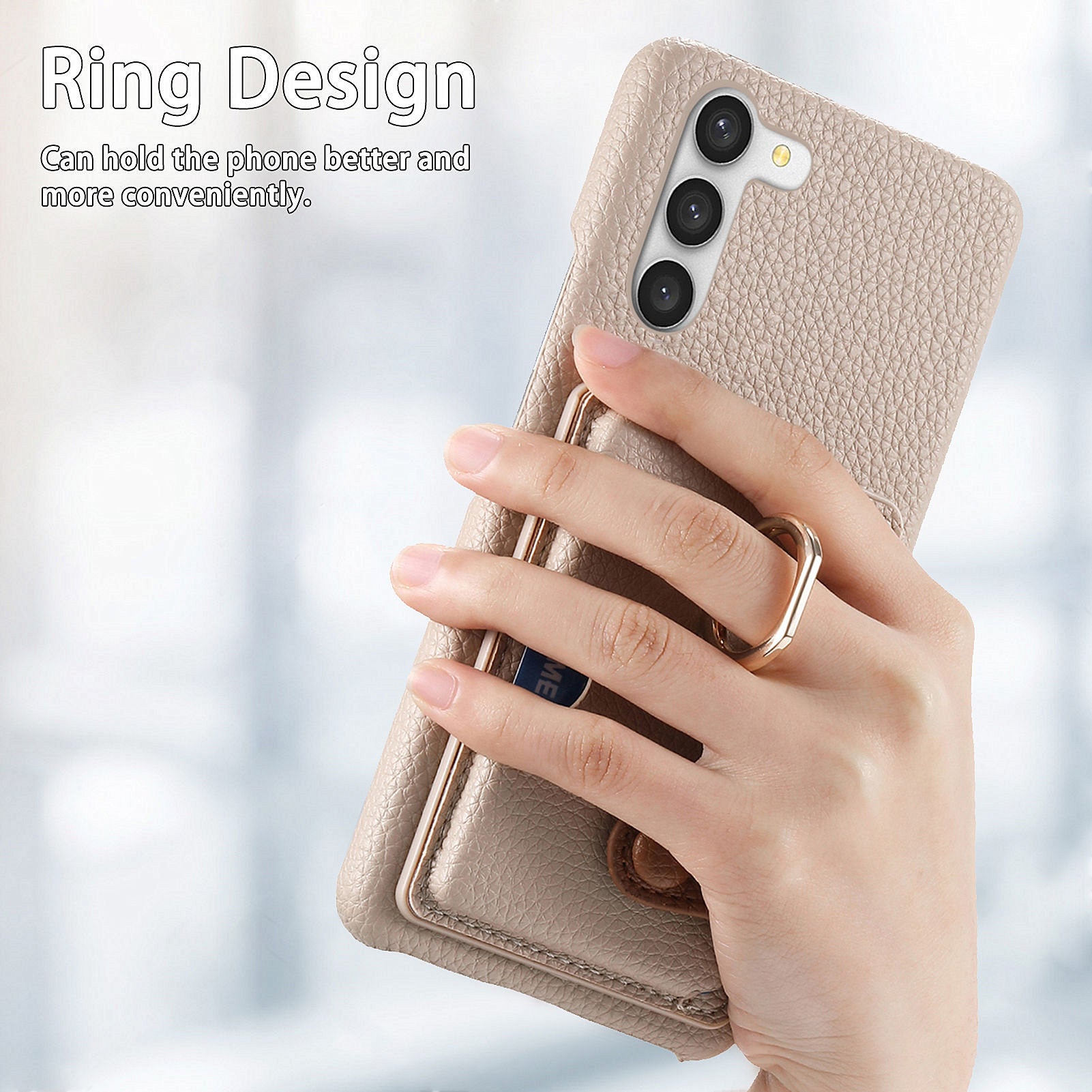 Y2 For Samsung Galaxy S23+ Case PU Leather Coated PC+TPU Kickstand Card Slots Phone Cover