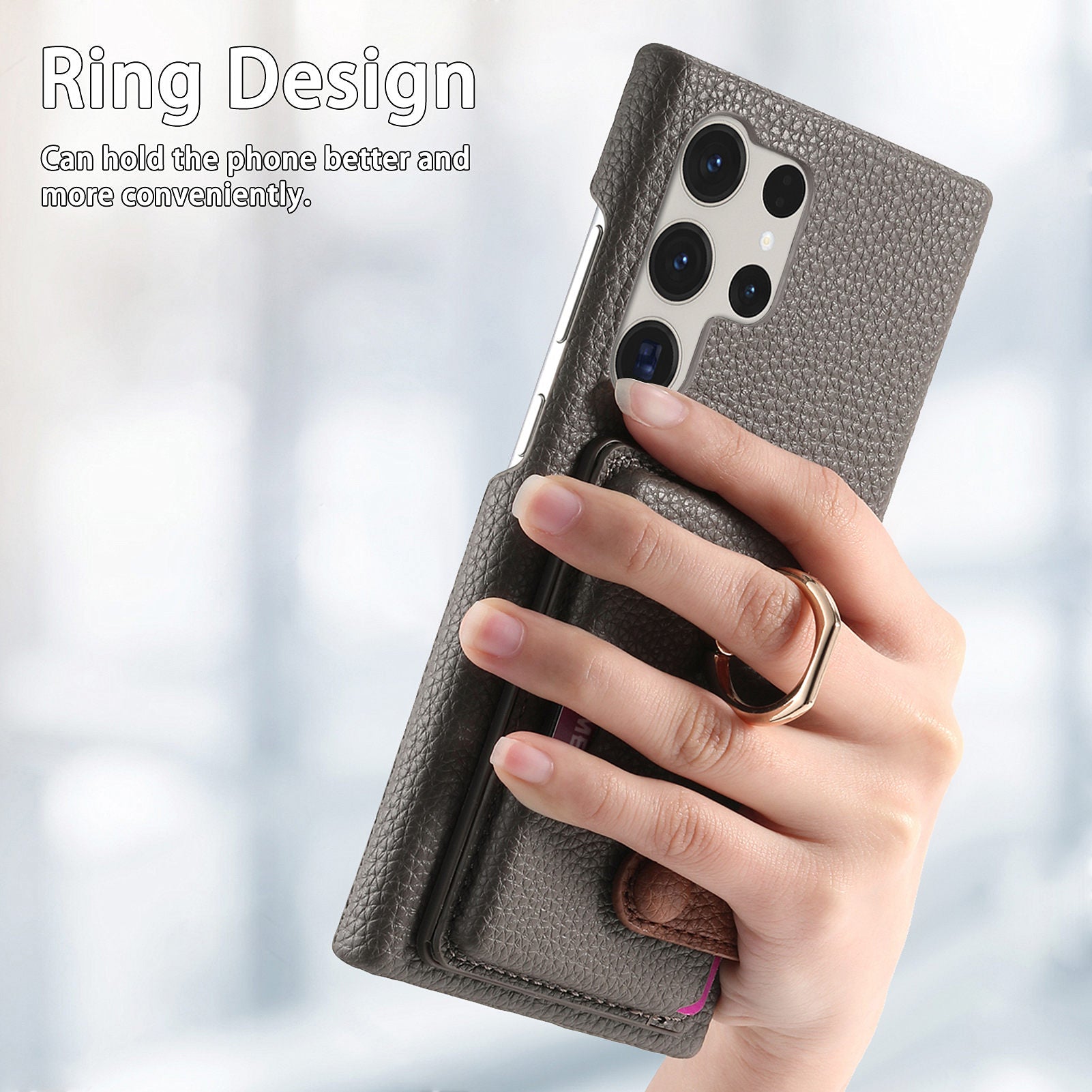 Y2 For Samsung Galaxy S23 Ultra Case Ring Kickstand Phone Cover with Card Slot