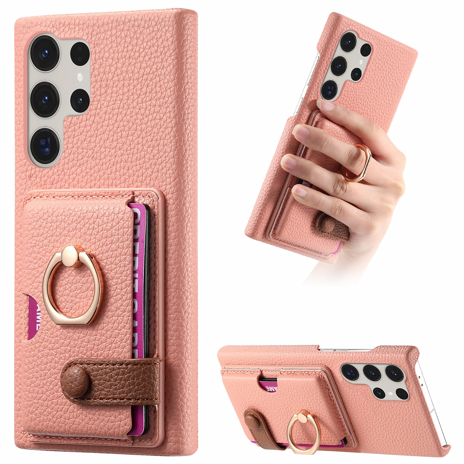 Y2 For Samsung Galaxy S23 Ultra Case Ring Kickstand Phone Cover with Card Slot