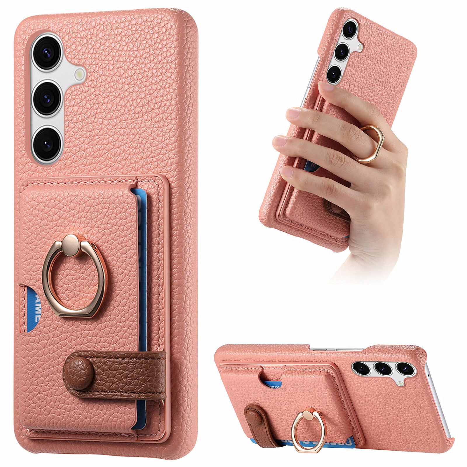 Y2 For Samsung Galaxy S24+ Case Drop Proof Card Holder Phone Cover with Ring Kickstand