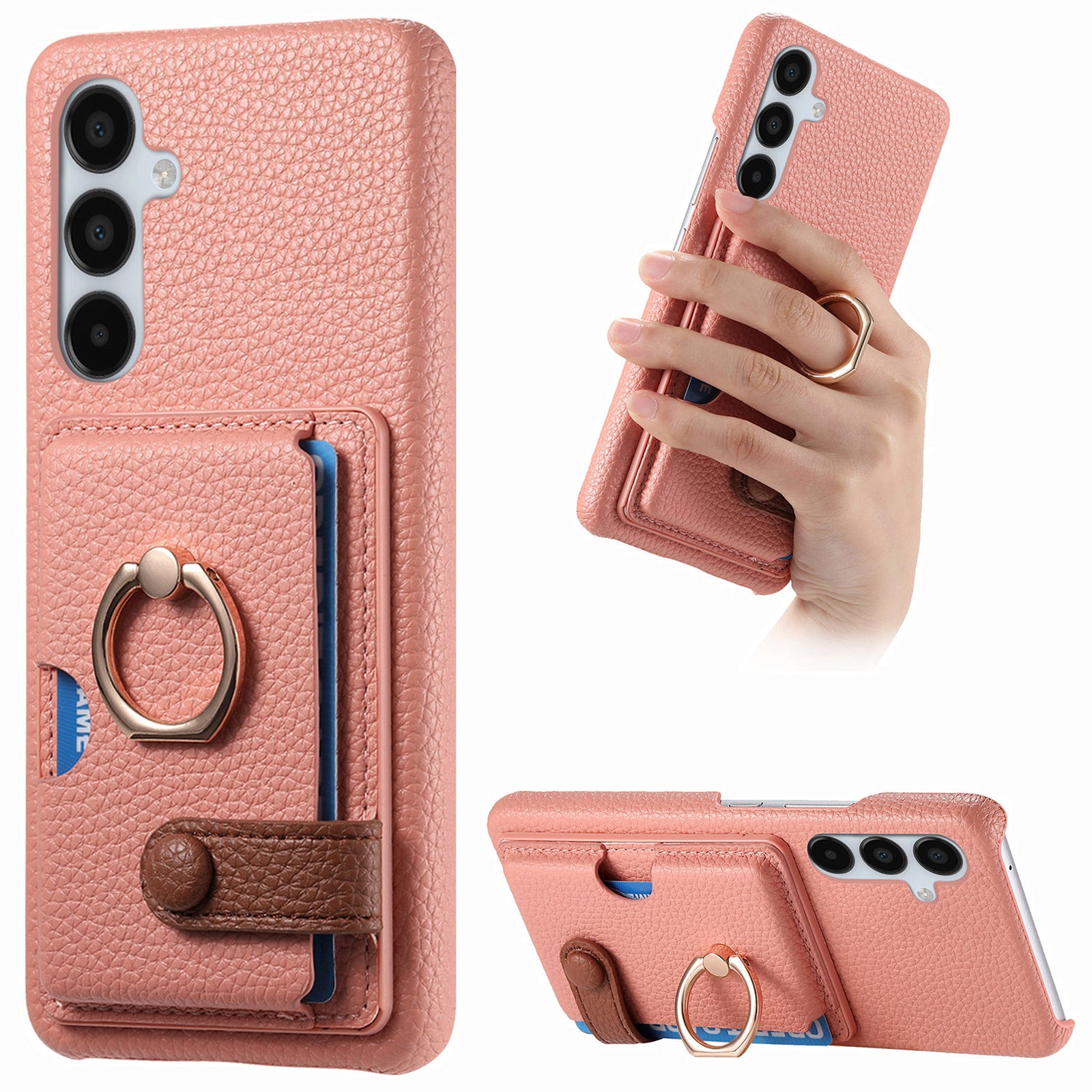 Y2 For Samsung Galaxy A15 4G / 5G Case Litchi Texture Leather Card Slots Phone Back Cover