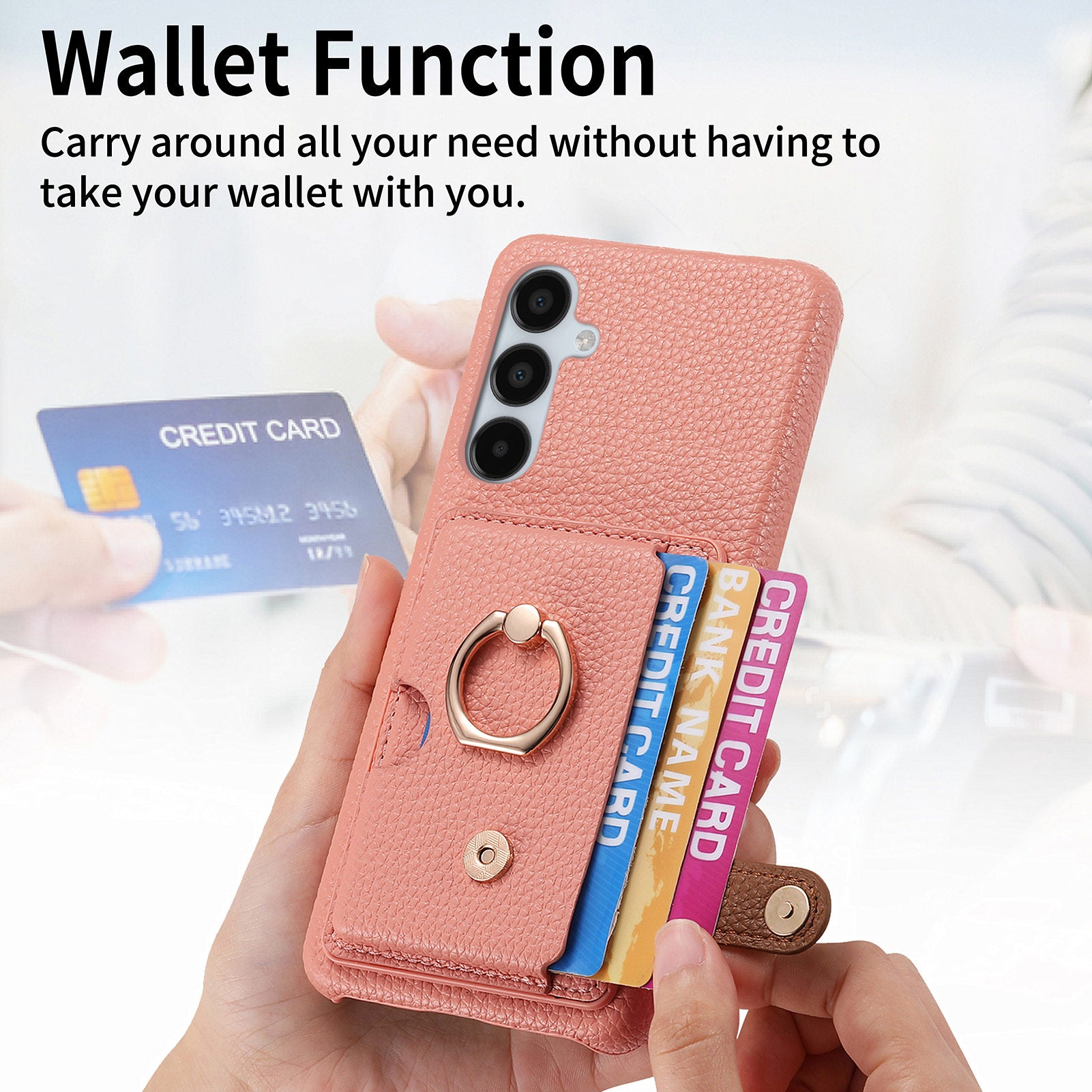 Y2 For Samsung Galaxy A15 4G / 5G Case Litchi Texture Leather Card Slots Phone Back Cover