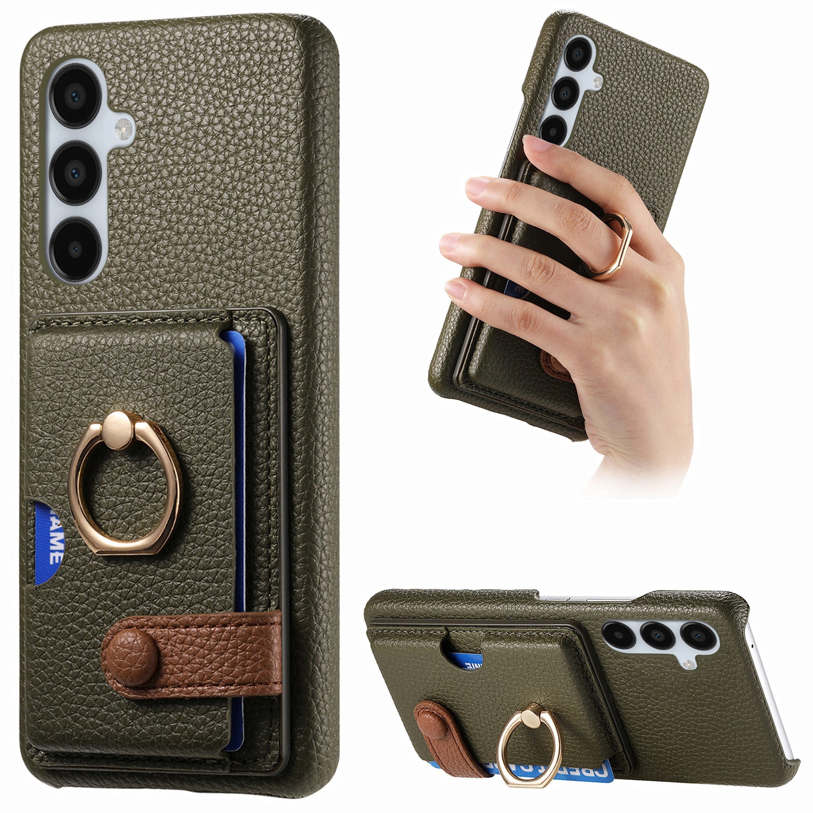 Y2 For Samsung Galaxy A15 4G / 5G Case Litchi Texture Leather Card Slots Phone Back Cover