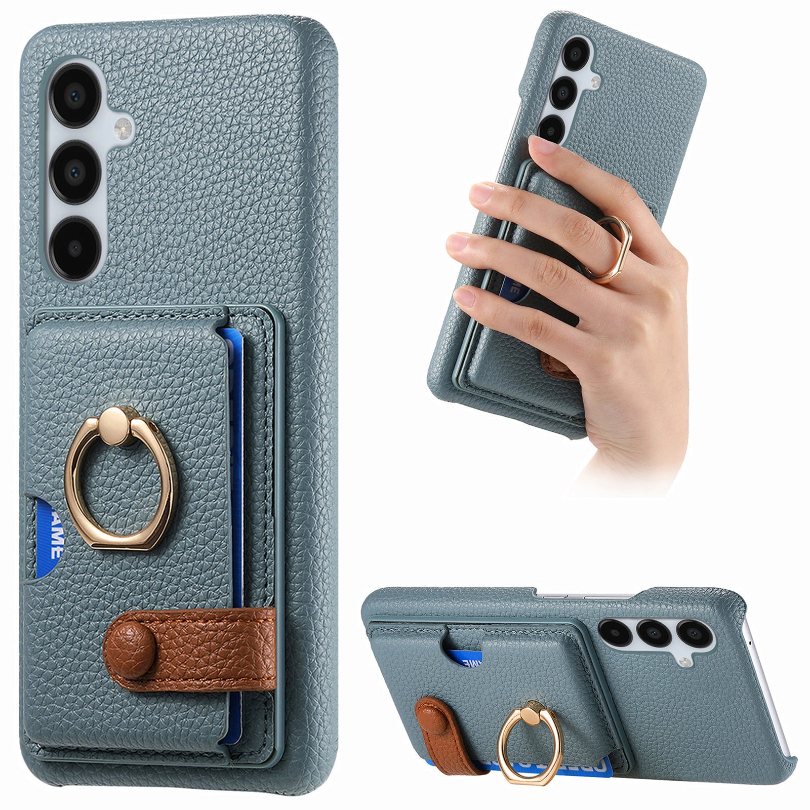 Y2 For Samsung Galaxy A15 4G / 5G Case Litchi Texture Leather Card Slots Phone Back Cover