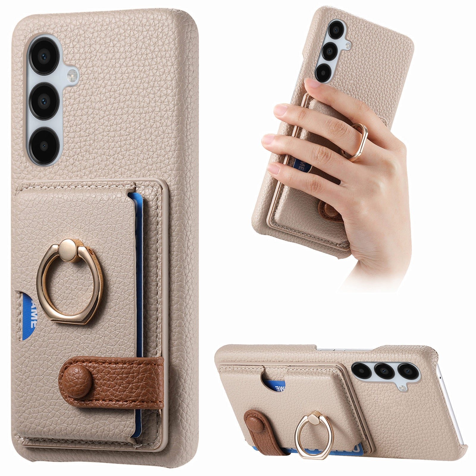 Y2 For Samsung Galaxy A15 4G / 5G Case Litchi Texture Leather Card Slots Phone Back Cover