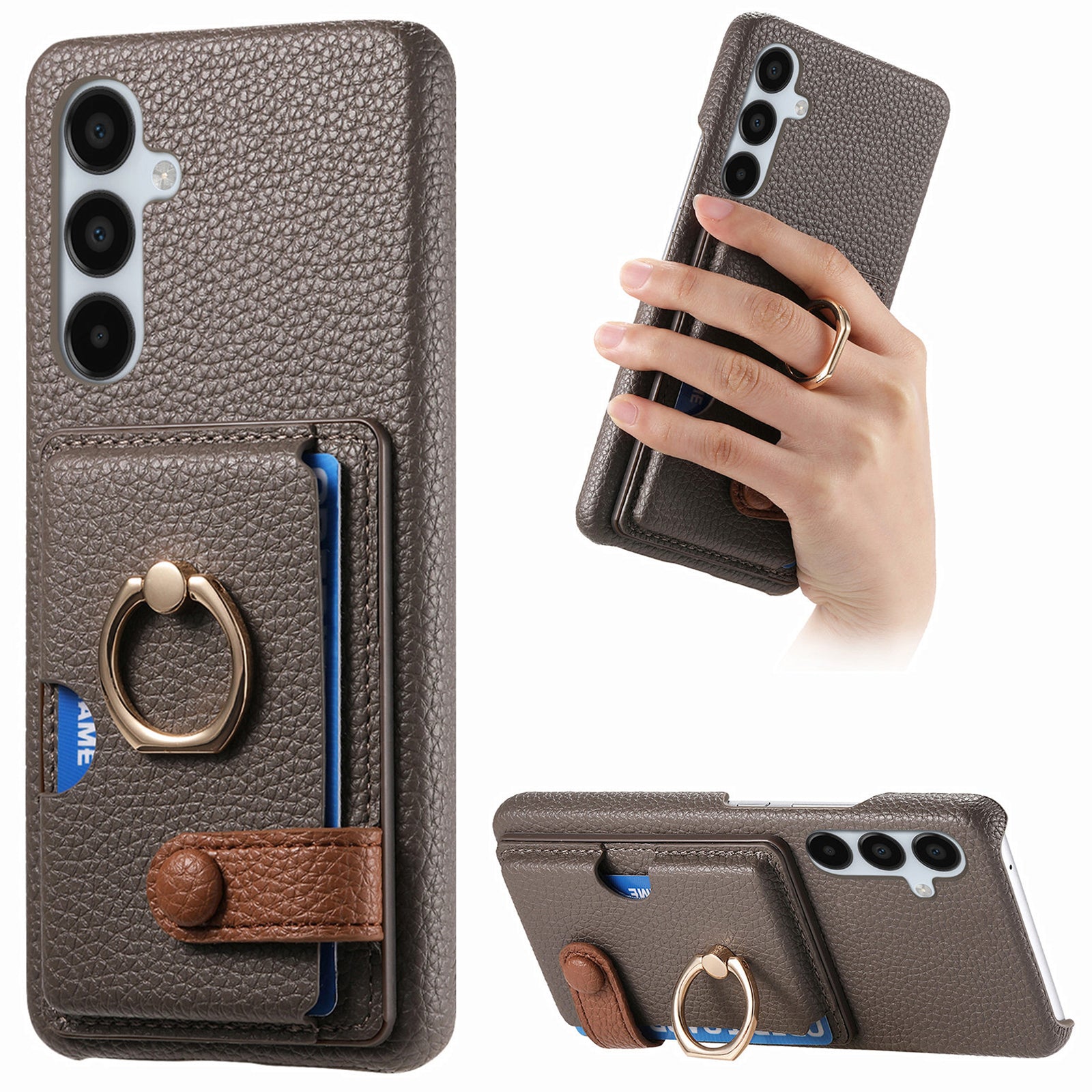 Y2 For Samsung Galaxy A15 4G / 5G Case Litchi Texture Leather Card Slots Phone Back Cover