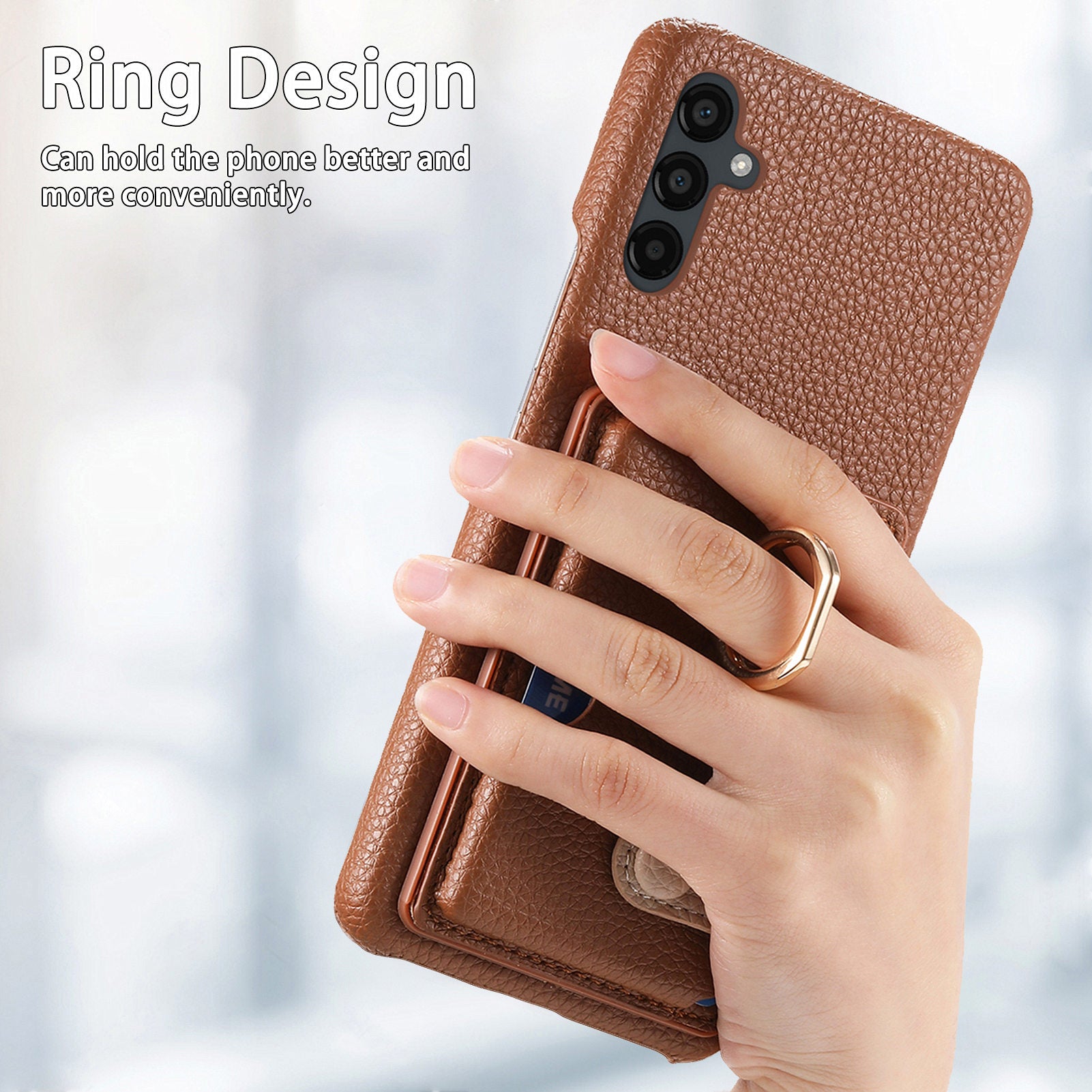Y2 For Samsung Galaxy A24 4G (162.1 x 77.6 x 8.3mm) Case Card Holder Phone Cover with Ring Kickstand
