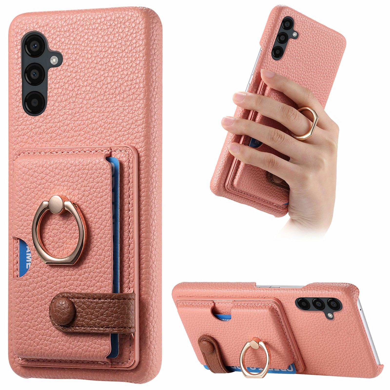 Y2 For Samsung Galaxy A24 4G (162.1 x 77.6 x 8.3mm) Case Card Holder Phone Cover with Ring Kickstand