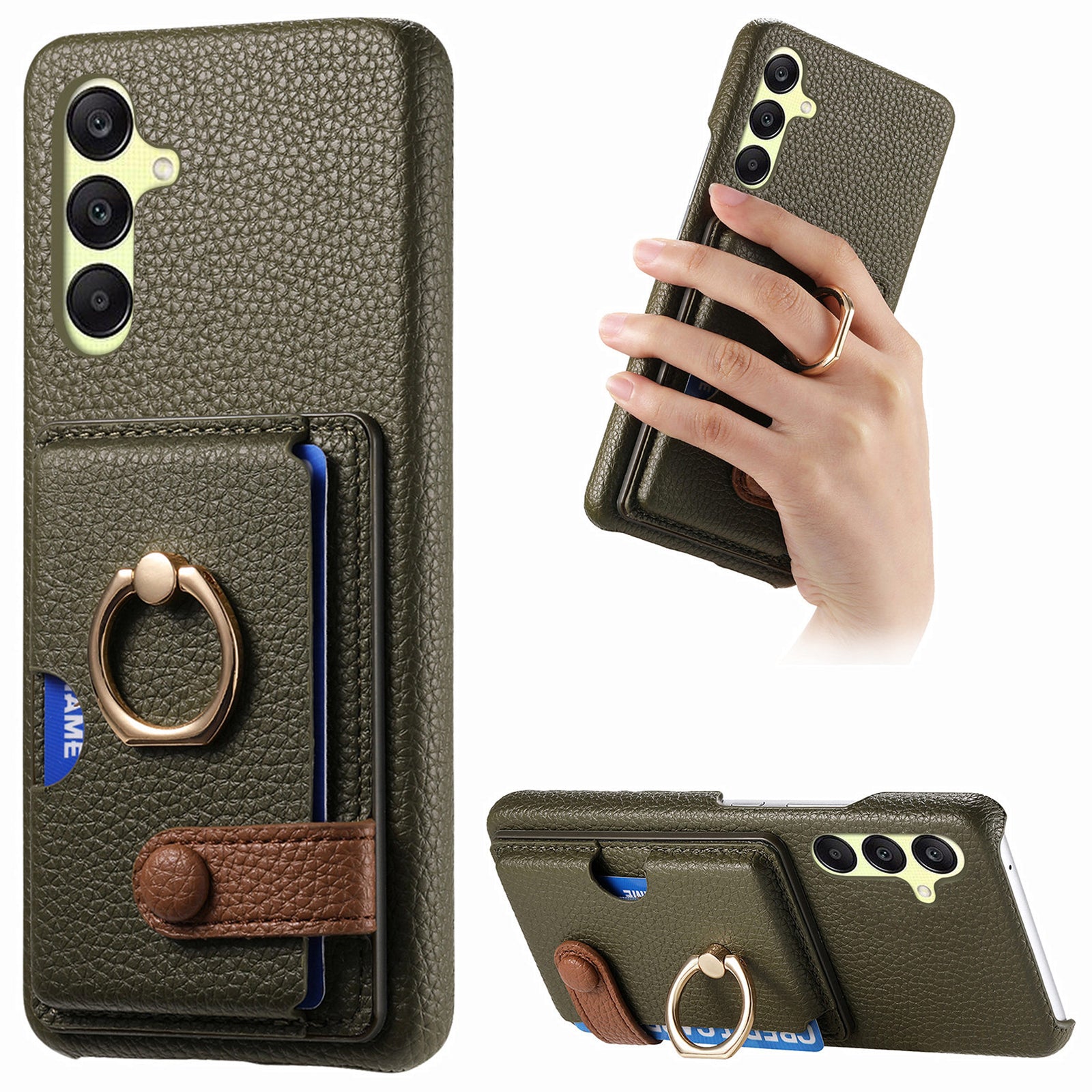 Y2 For Samsung Galaxy A25 5G (Global) (161.0 x 76.5 x 8.3mm) Case Card Slot Kickstand Phone Cover