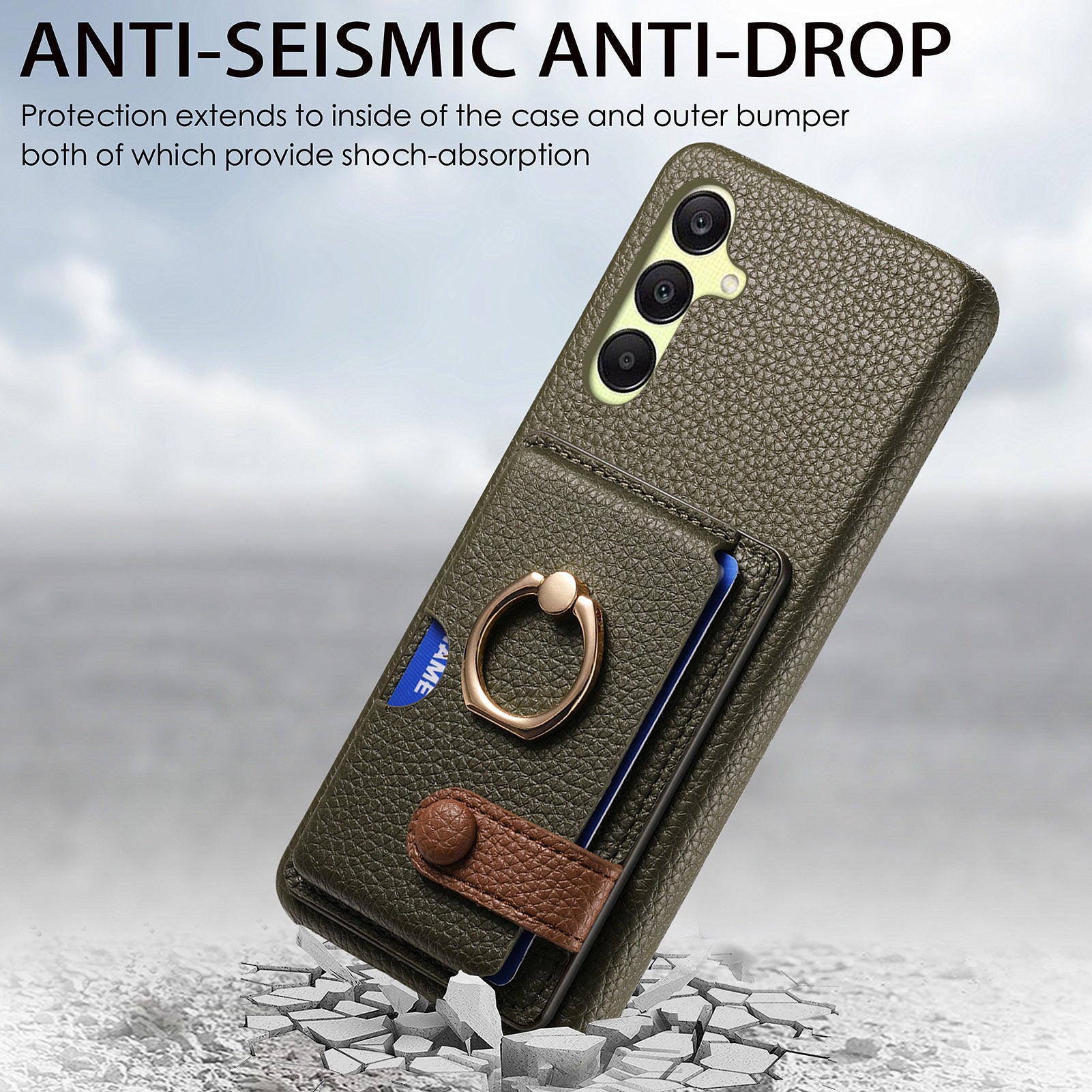 Y2 For Samsung Galaxy A25 5G (Global) (161.0 x 76.5 x 8.3mm) Case Card Slot Kickstand Phone Cover