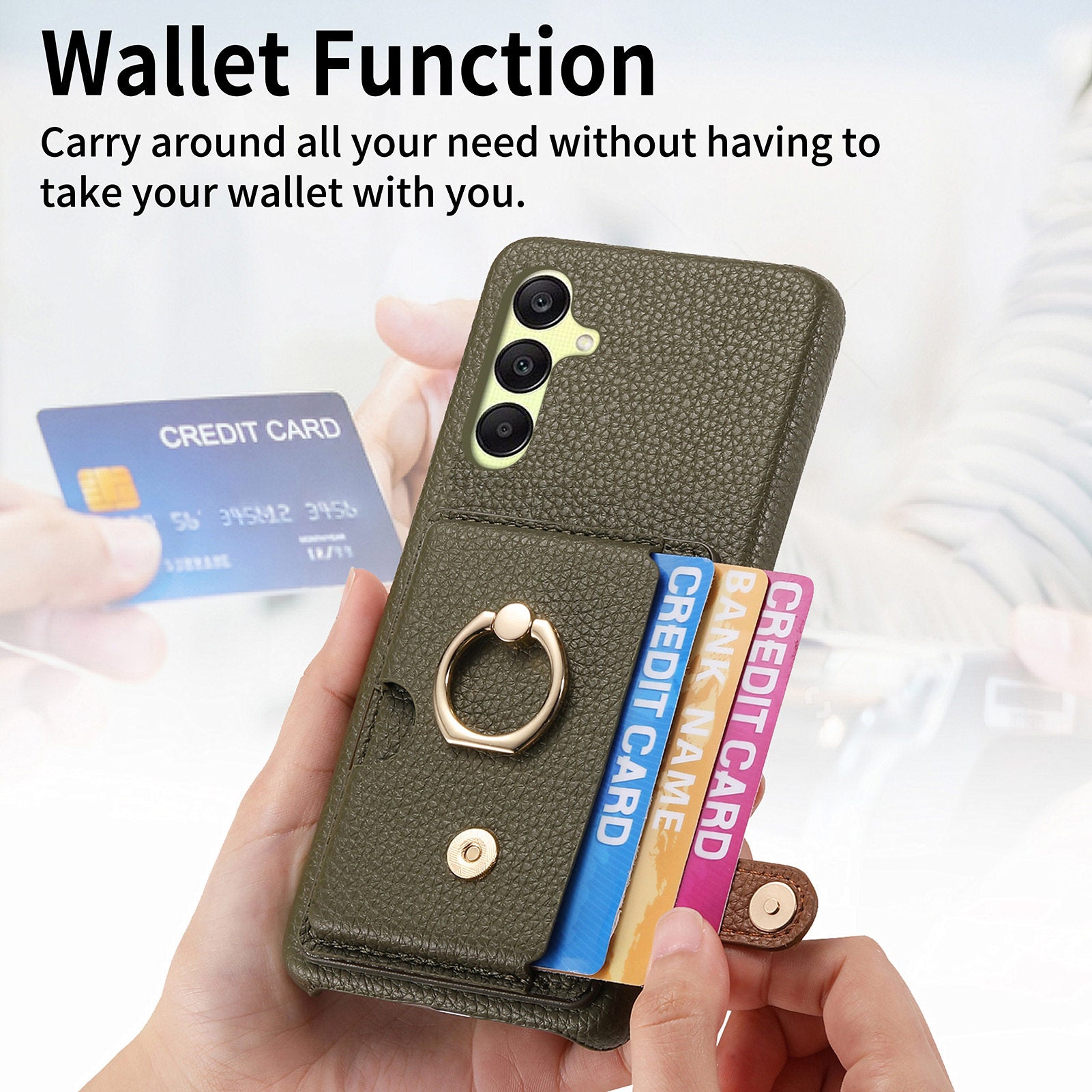 Y2 For Samsung Galaxy A25 5G (Global) (161.0 x 76.5 x 8.3mm) Case Card Slot Kickstand Phone Cover