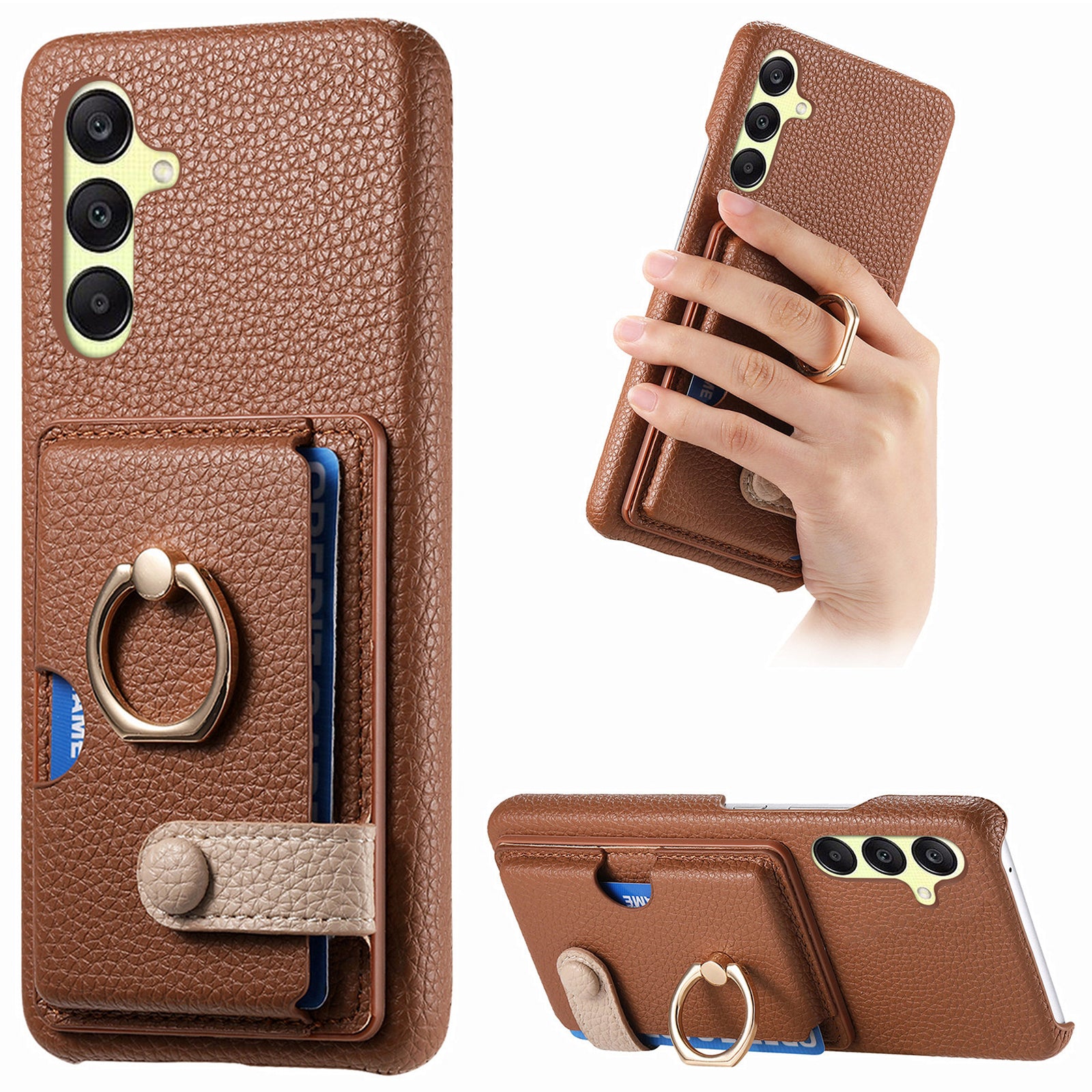 Y2 For Samsung Galaxy A25 5G (Global) (161.0 x 76.5 x 8.3mm) Case Card Slot Kickstand Phone Cover